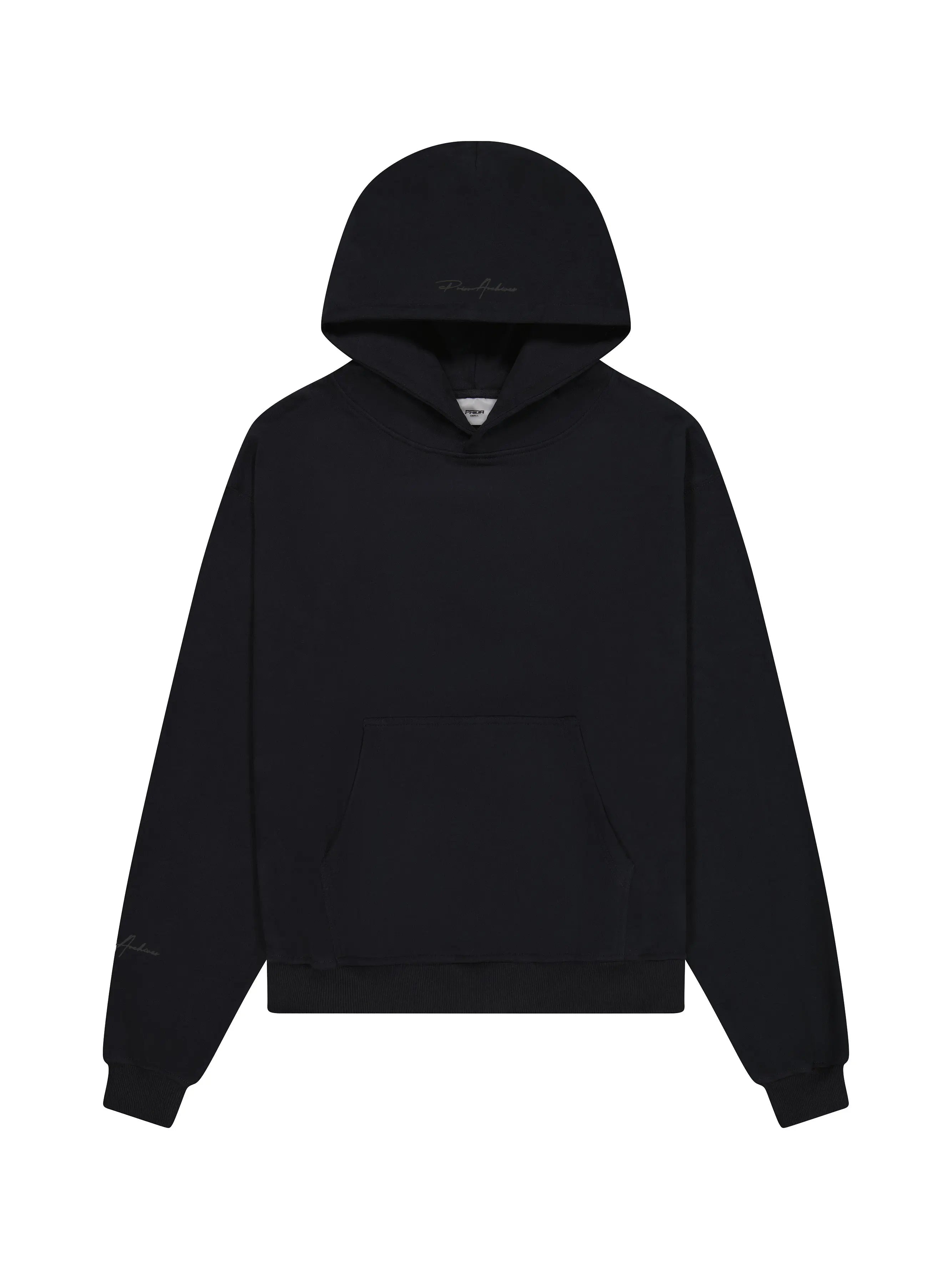 Image of Prior Black Collection Embroidery Logo Oversized Hoodie Onyx in Auckland, New Zealand - Shop name