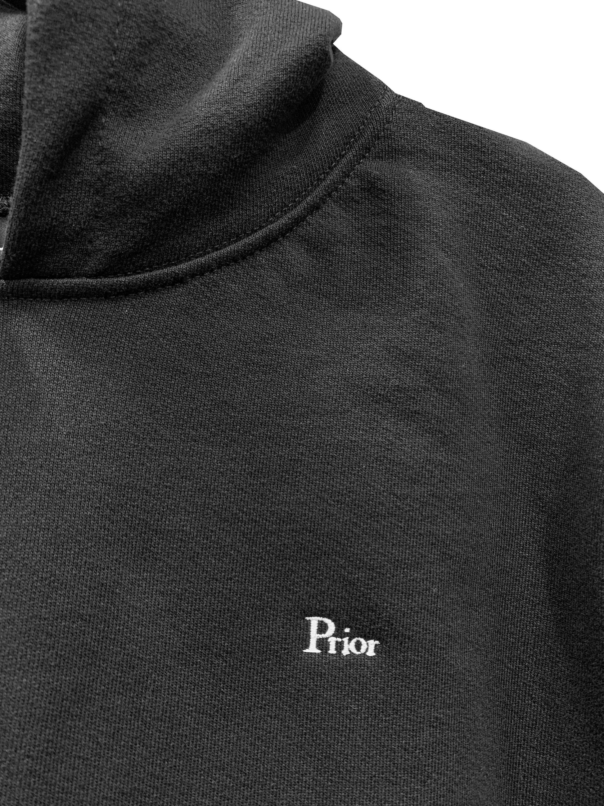 Prior Embroidery Logo Heavyweight Hoodie Black Prior LAB