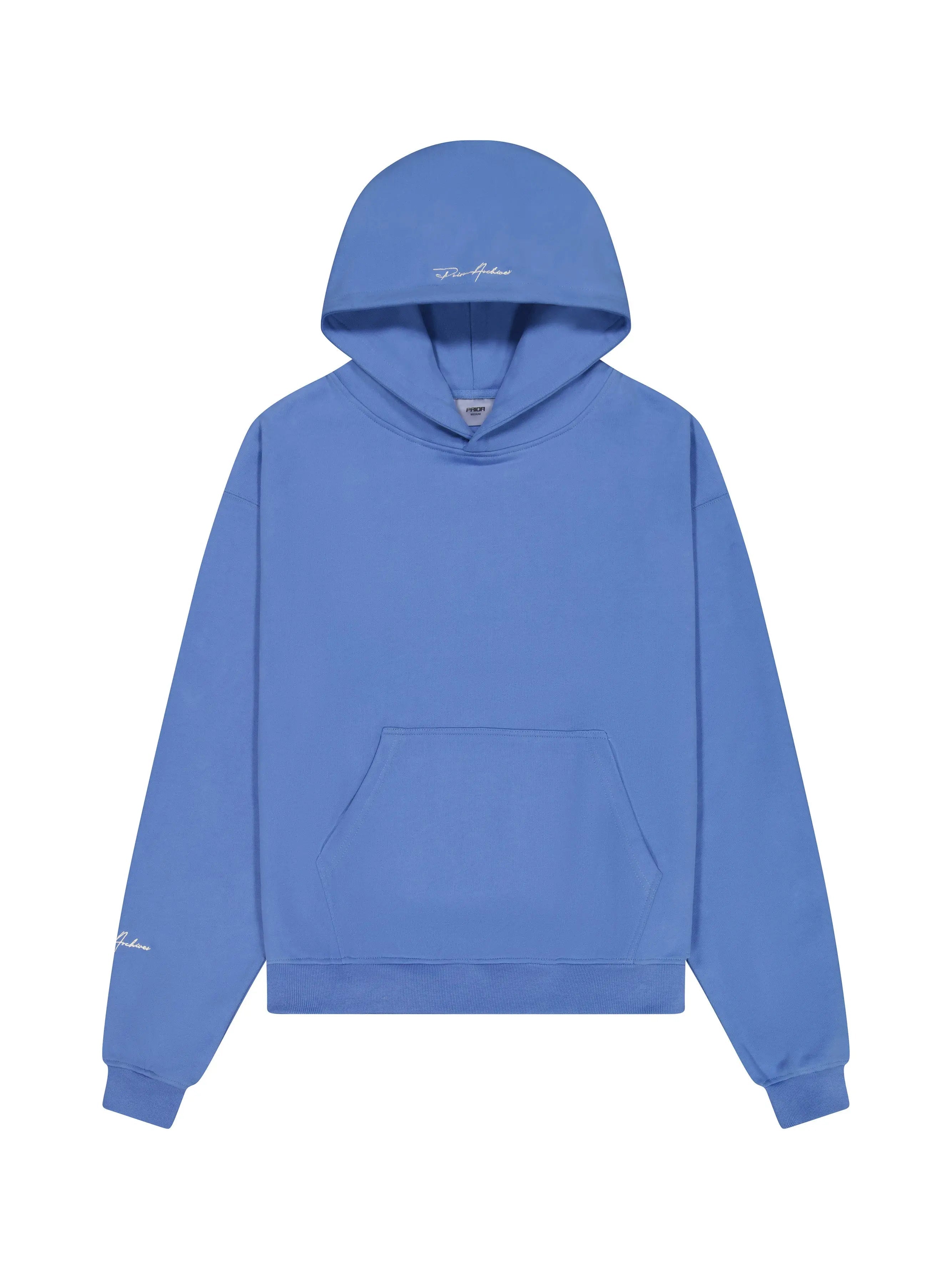 Prior Embroidery Logo Oversized Hoodie Faded Azure in Auckland, New Zealand - Shop name