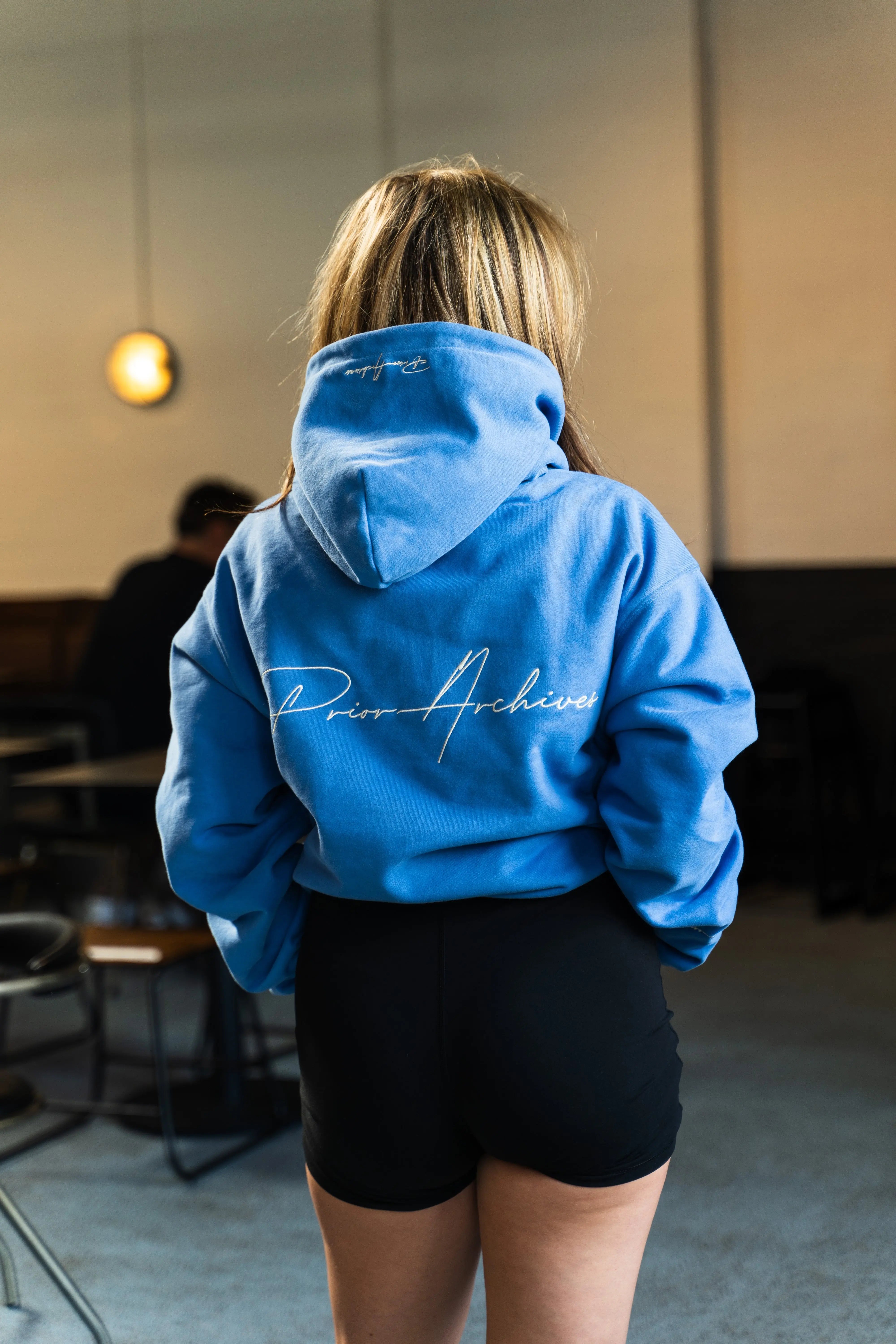 Image of Prior Embroidery Logo Oversized Hoodie Faded Azure in Auckland, New Zealand - Shop name