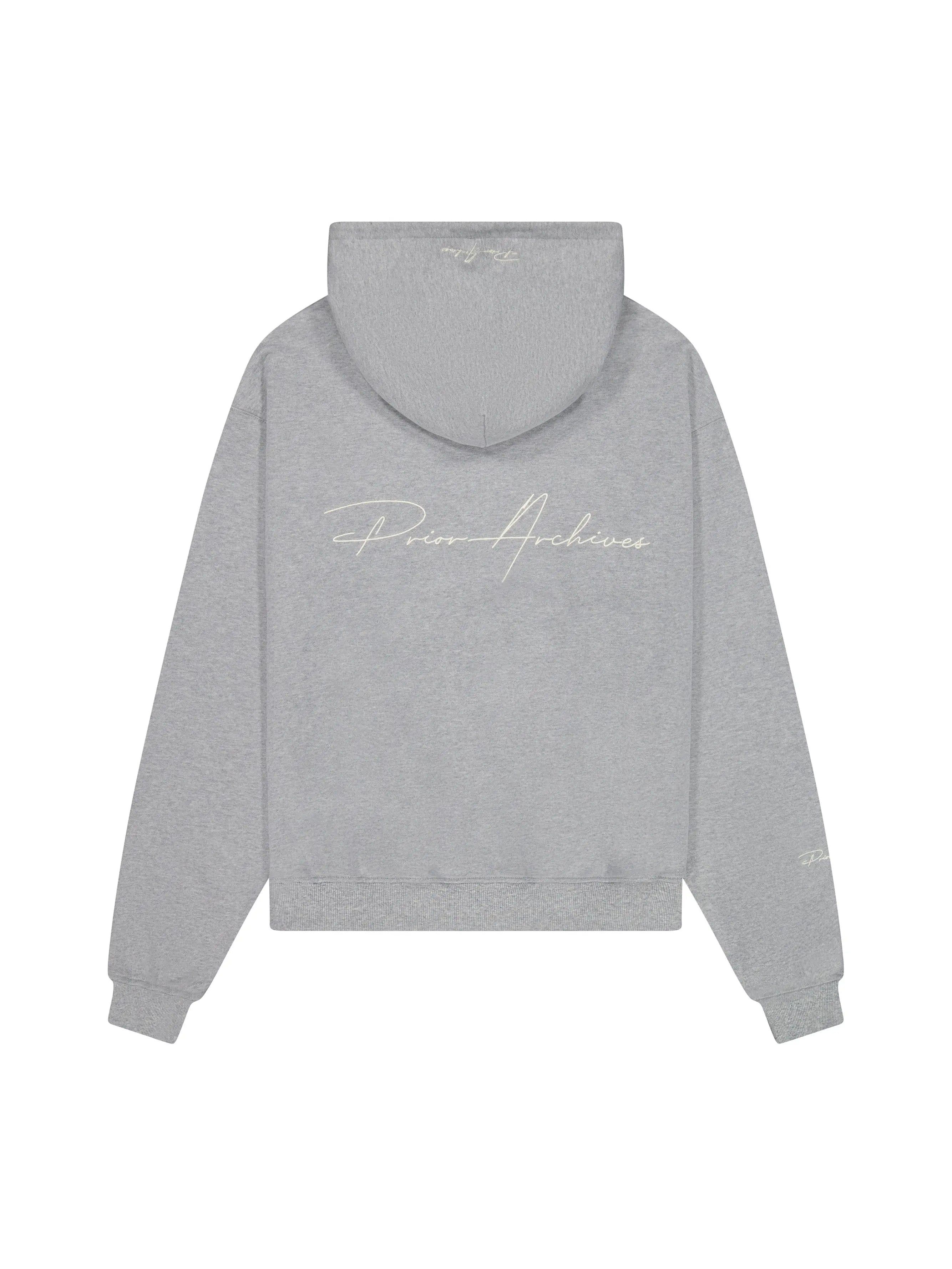 Image of Prior Embroidery Logo Oversized Hoodie Heather Grey in Auckland, New Zealand - Shop name