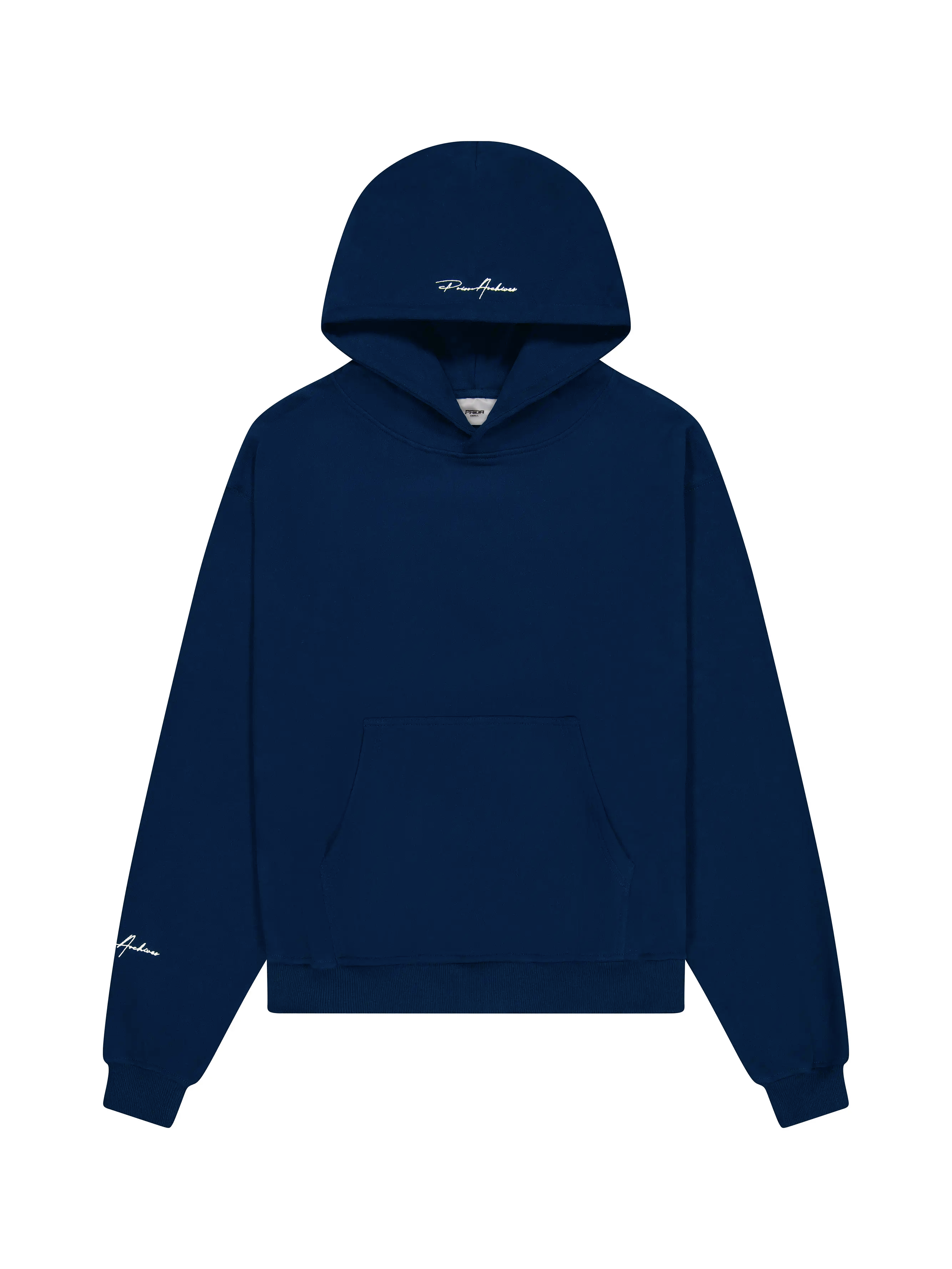 Image of Prior Embroidery Logo Oversized Hoodie Midnight Navy - Prior
