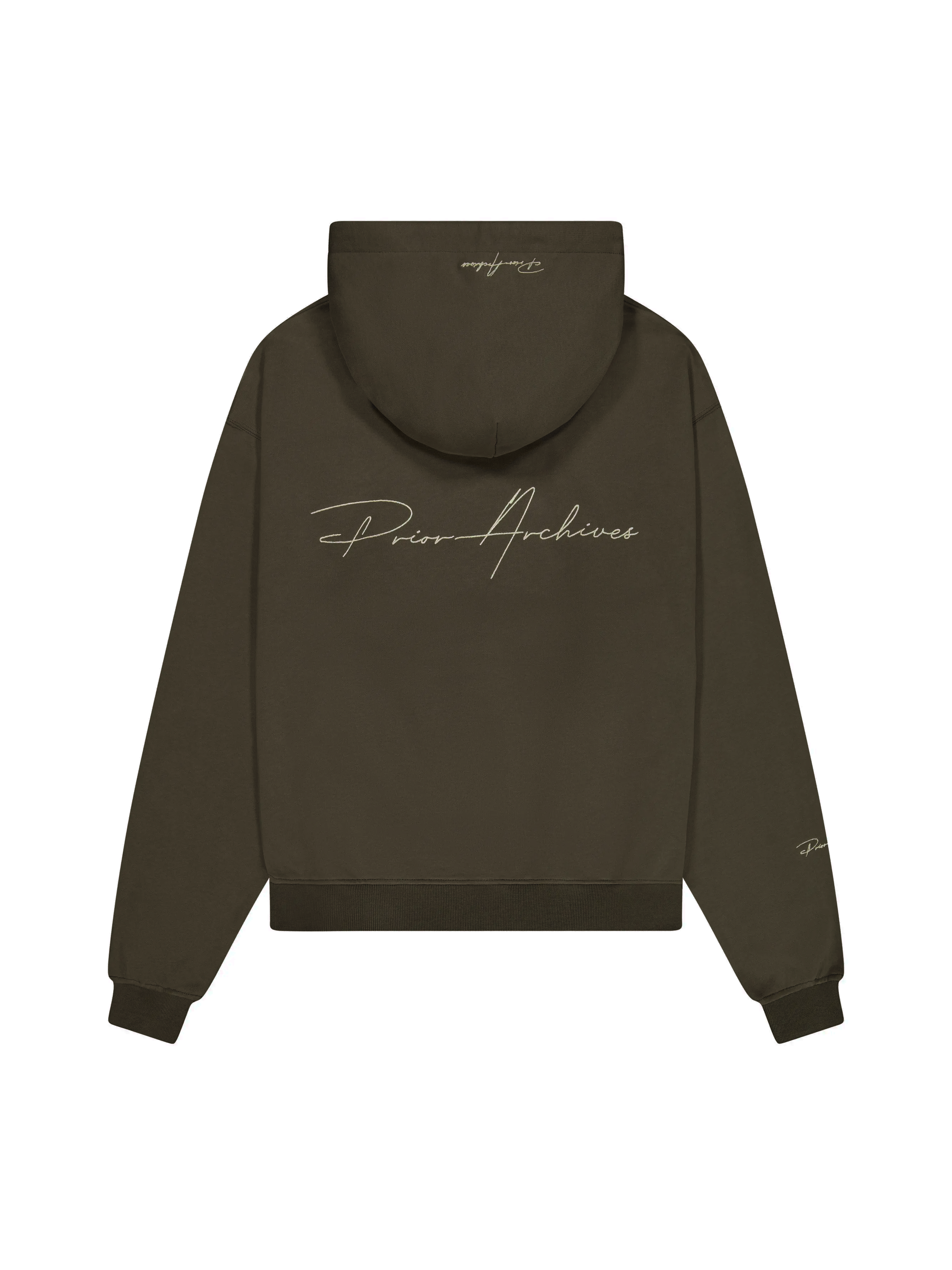 Prior Embroidery Logo Oversized Hoodie Oil - Prior