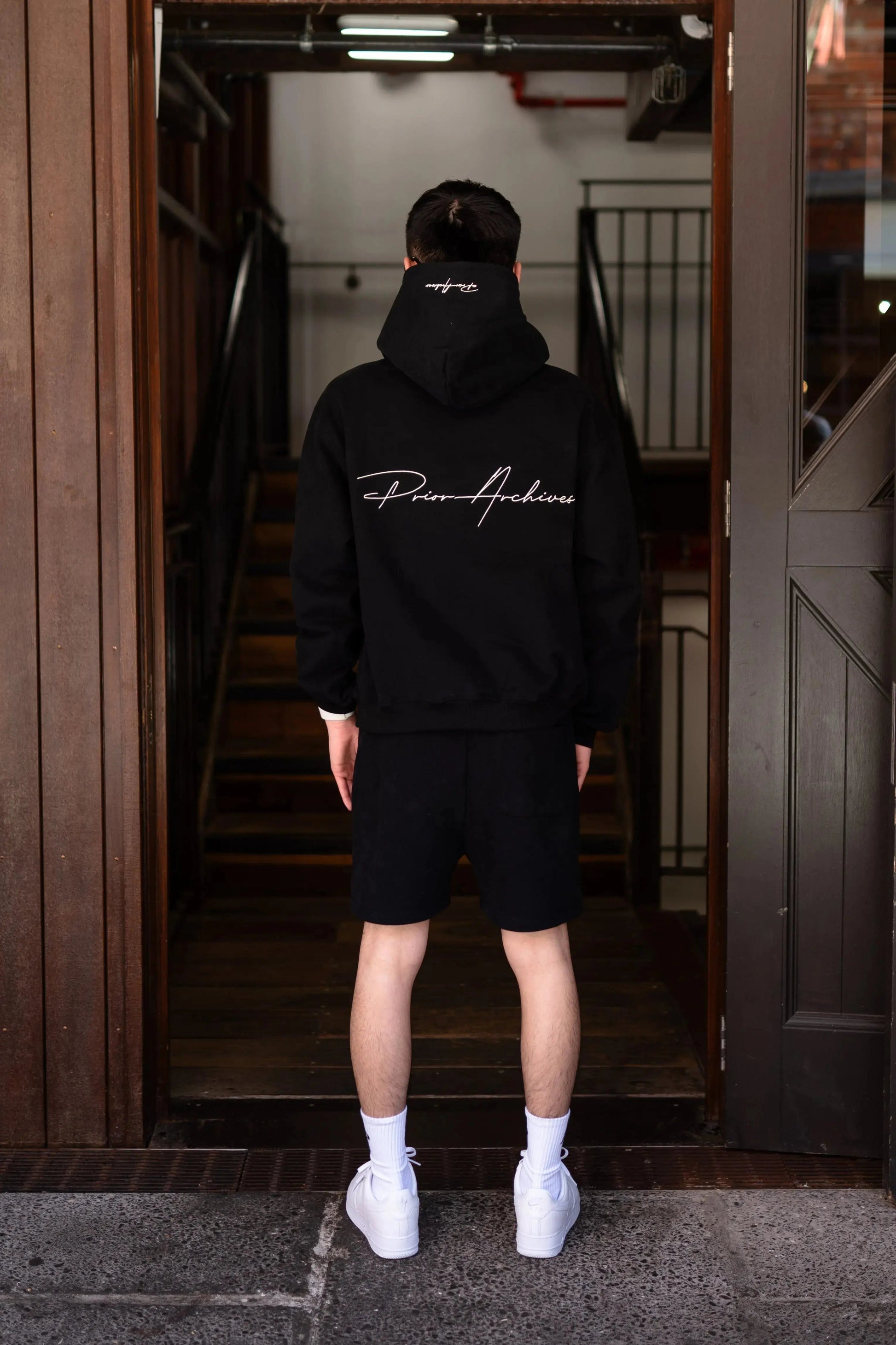 Prior Embroidery Logo Oversized Hoodie Sesame - Prior