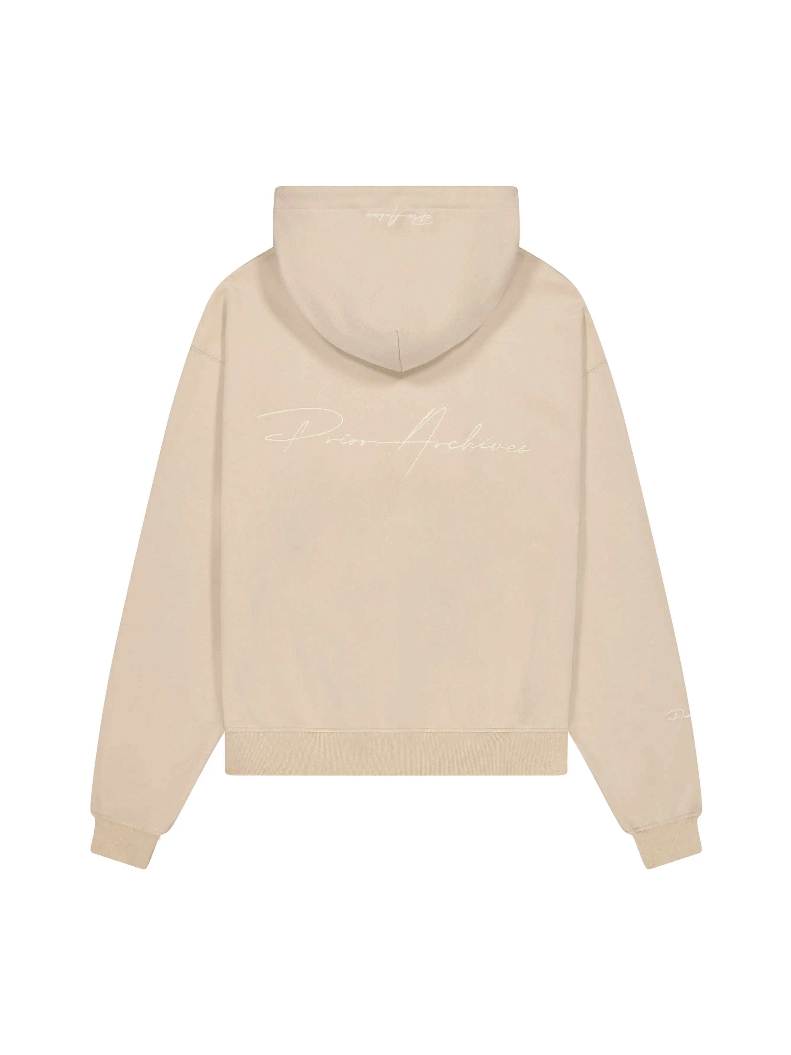 Image of Prior Embroidery Logo Oversized Hoodie Sesame in Auckland, New Zealand - Shop name