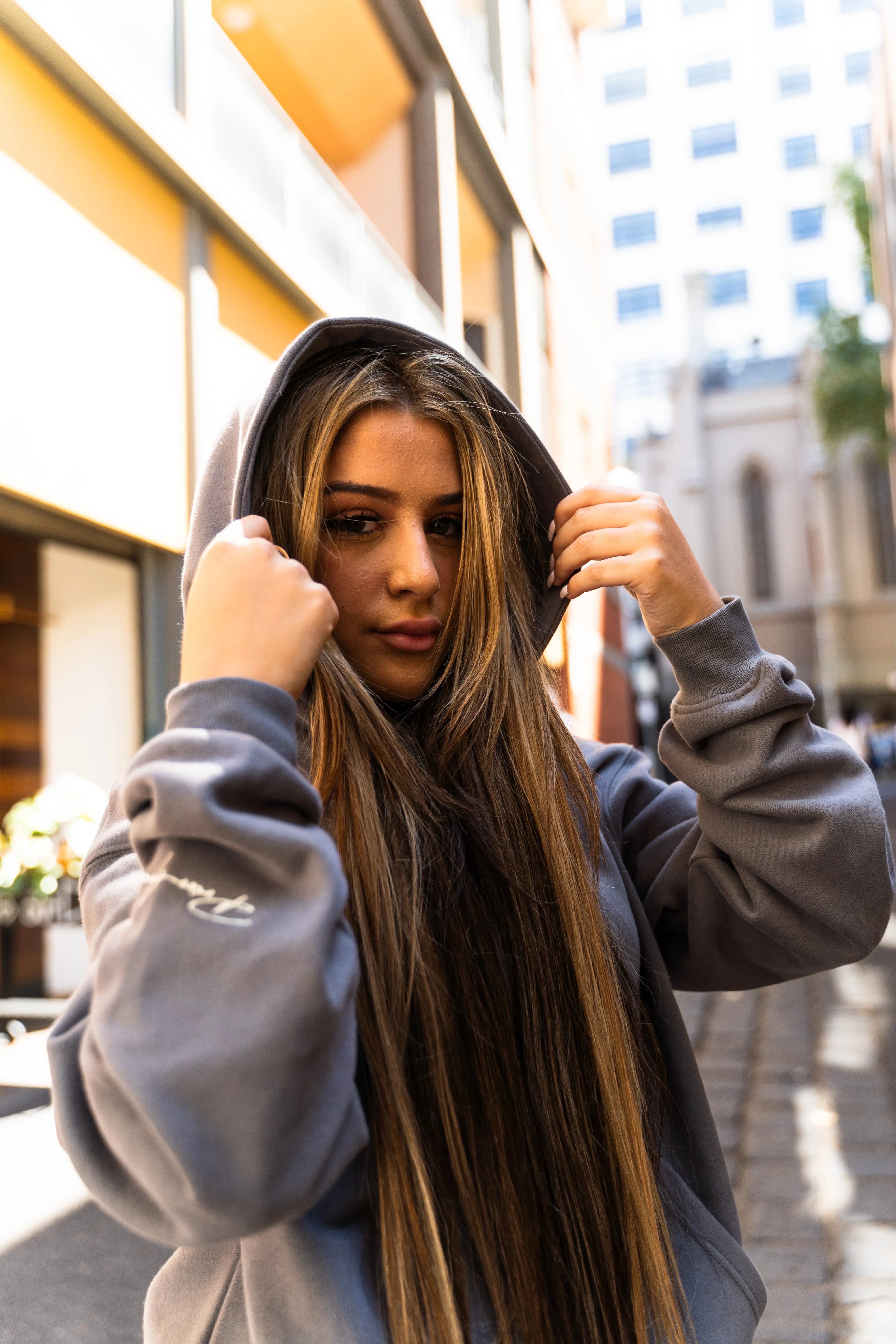 Image of Prior Embroidery Logo Oversized Hoodie Slate in Auckland, New Zealand - Shop name