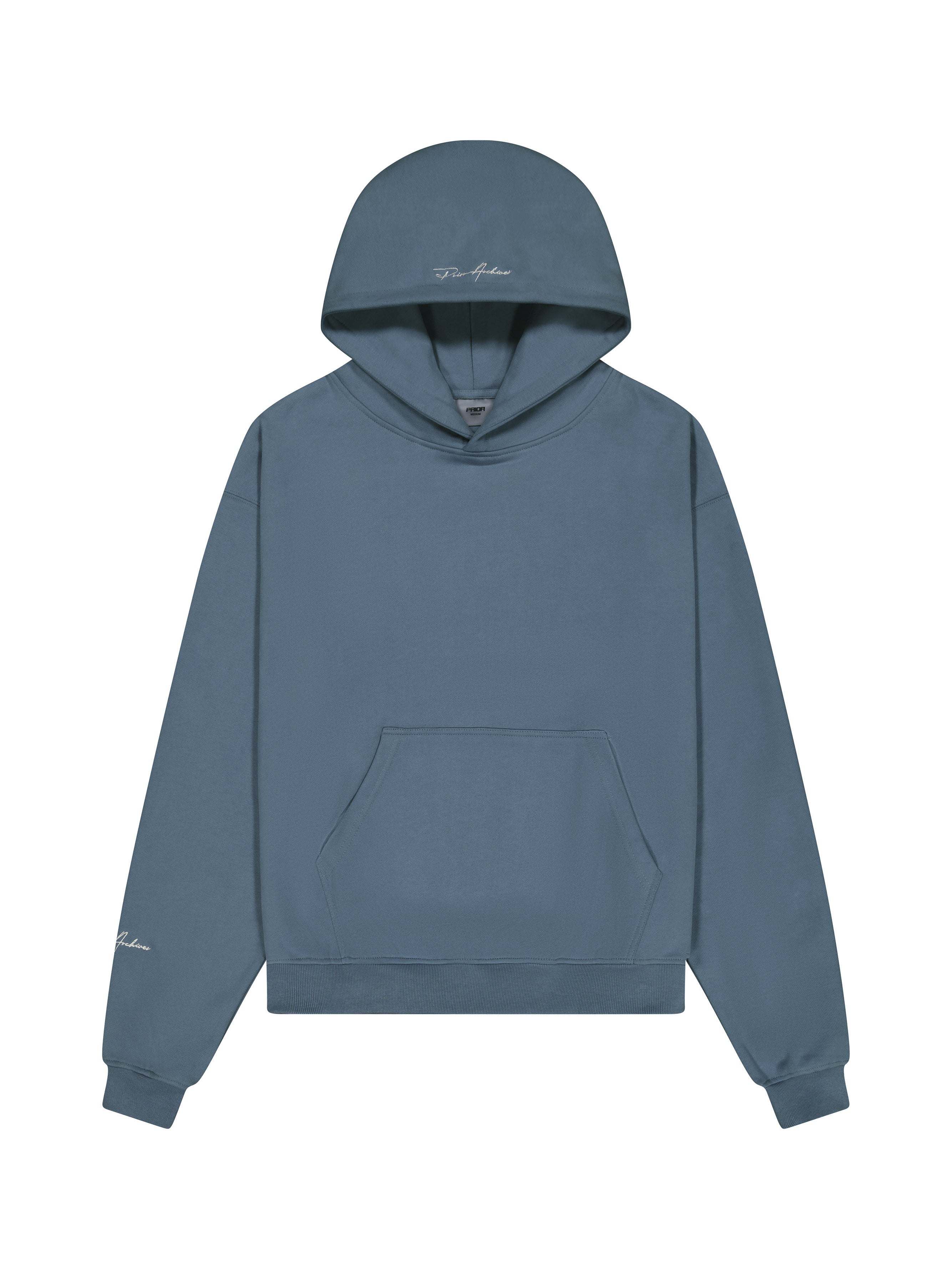 Image of Prior Embroidery Logo Oversized Cropped Hoodie Mirage - Prior