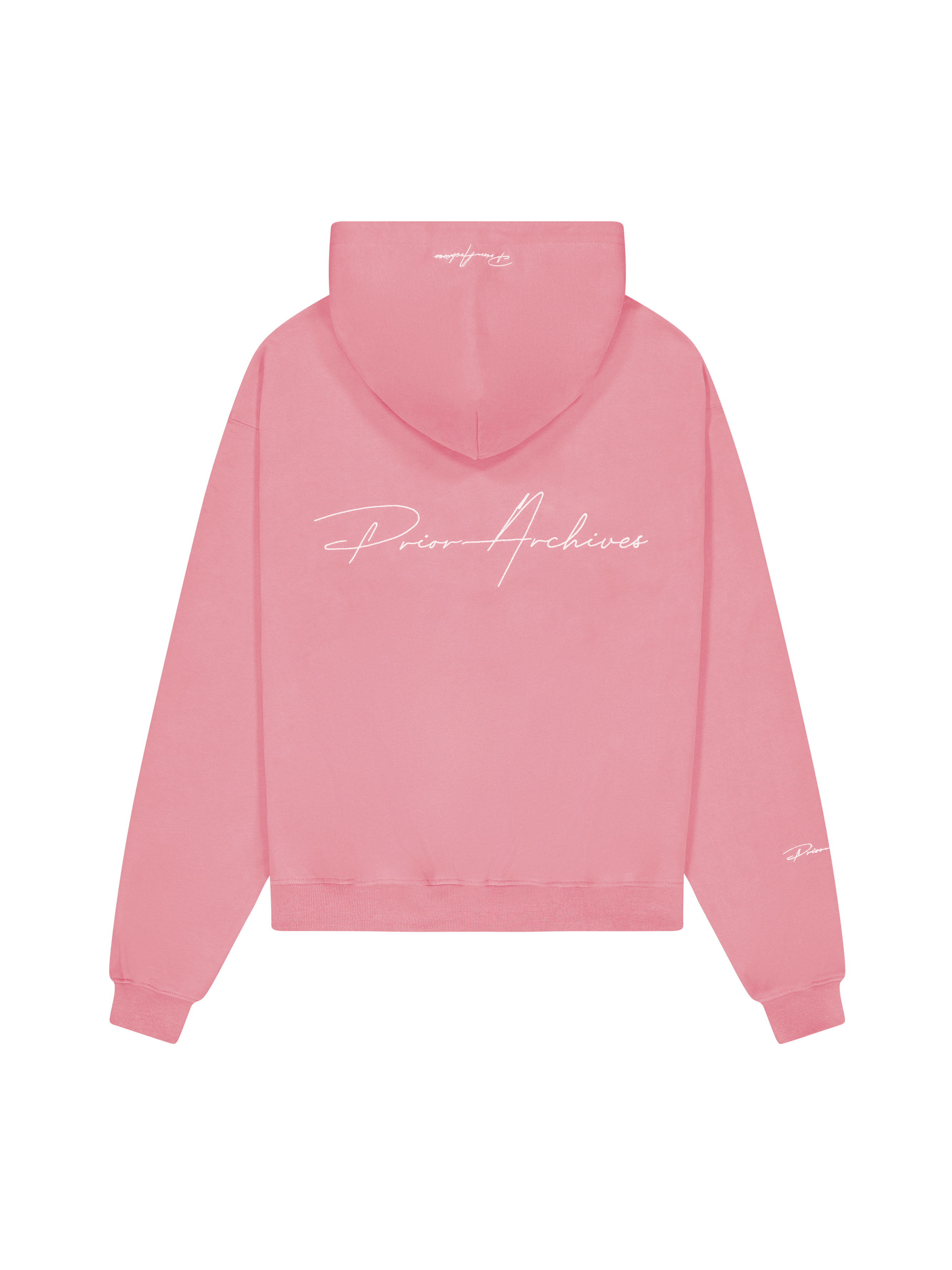 Image of Prior Embroidery Logo Oversized Cropped Hoodie Sakura