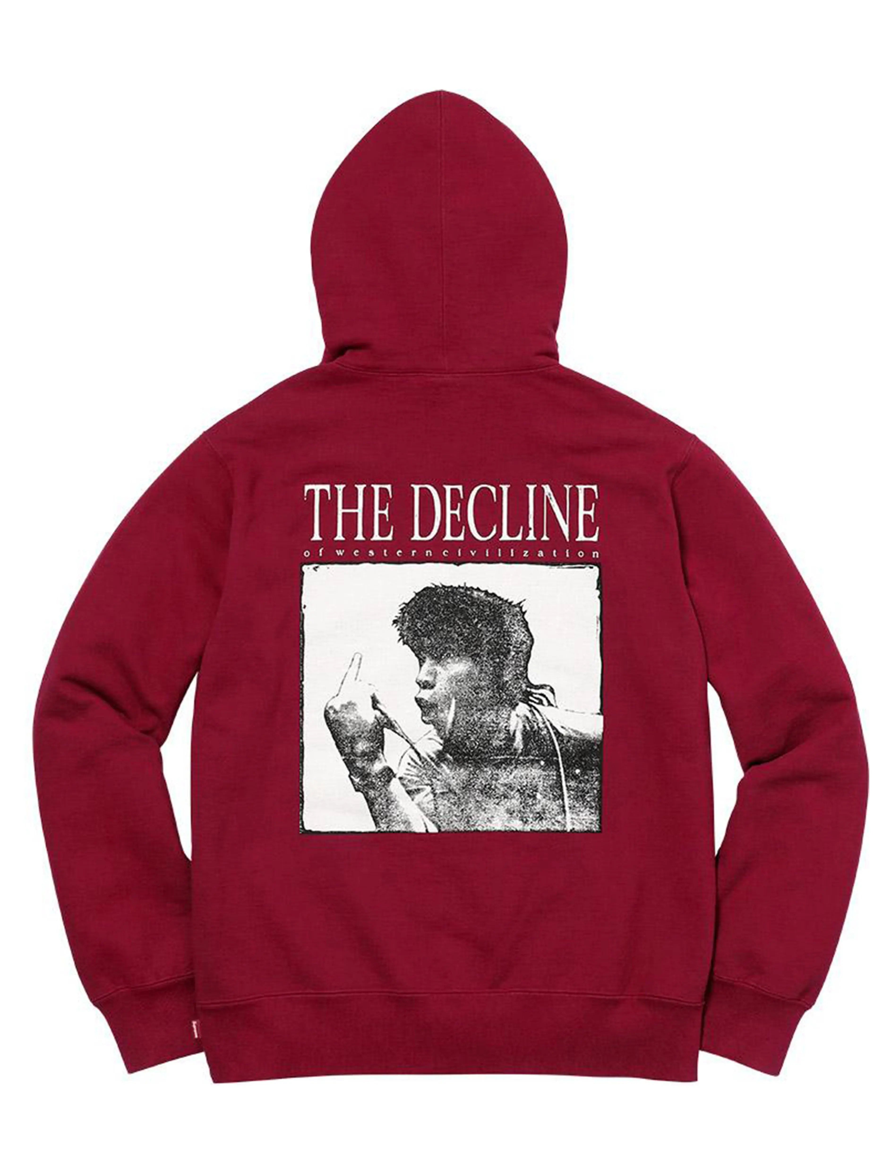 Image of SUPREME DECLINE HOODIE CARDINAL [FW17] Prior