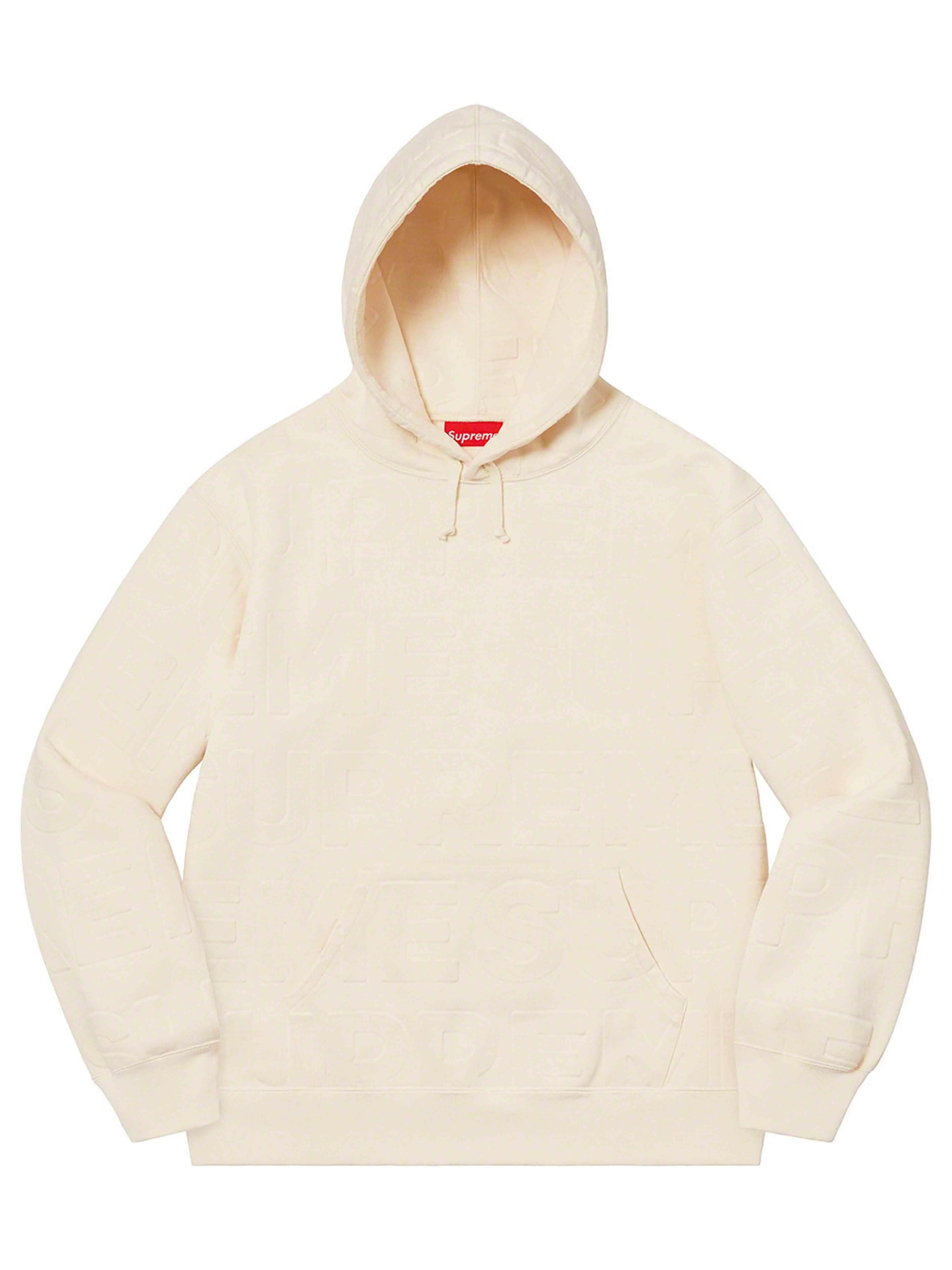 Image of SUPREME EMBOSSED LOGOS HOODIE NATURAL [SS21] Prior
