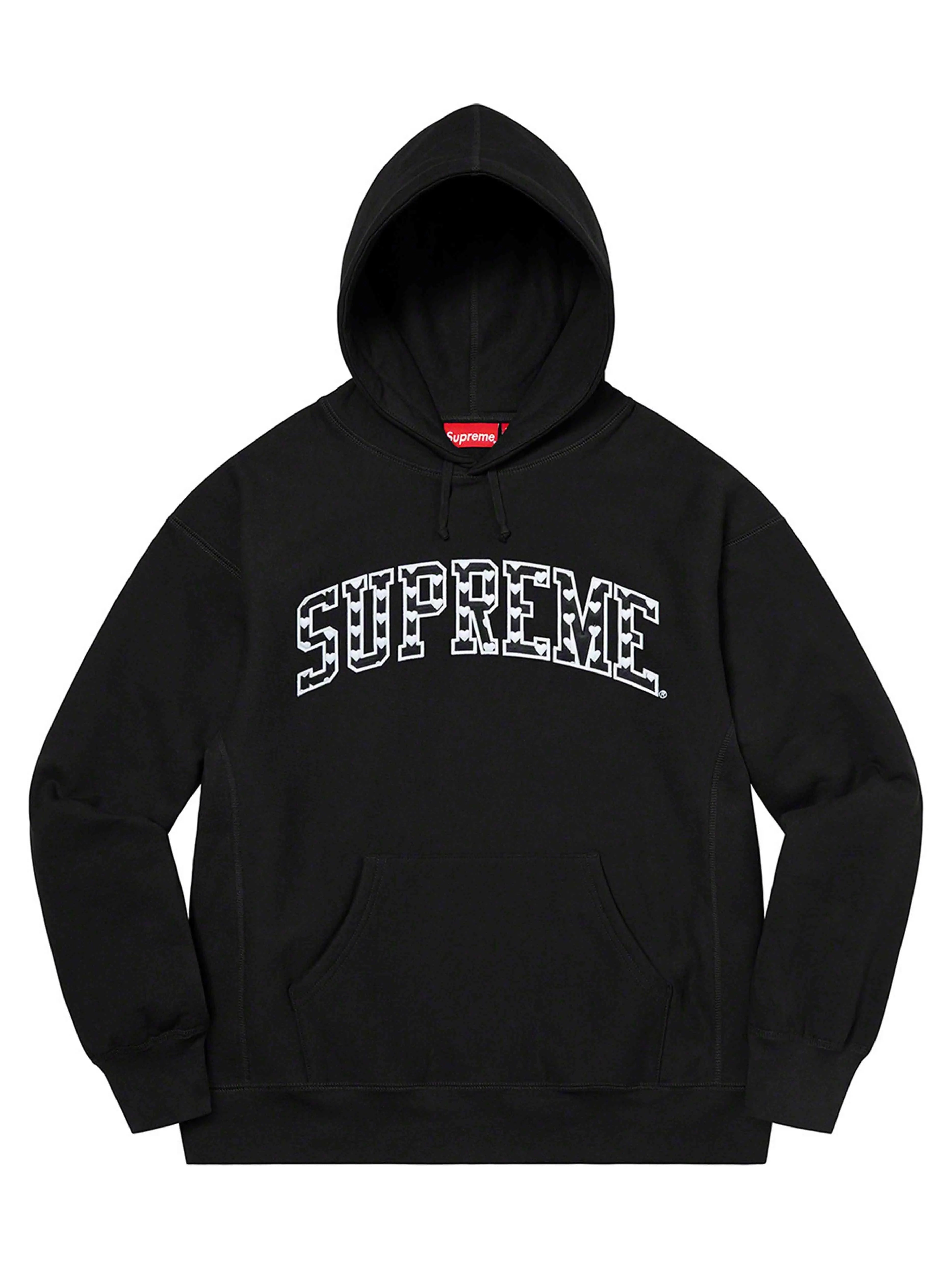 Image of SUPREME HEARTS ARC HOODIE BLACK [SS21] Prior