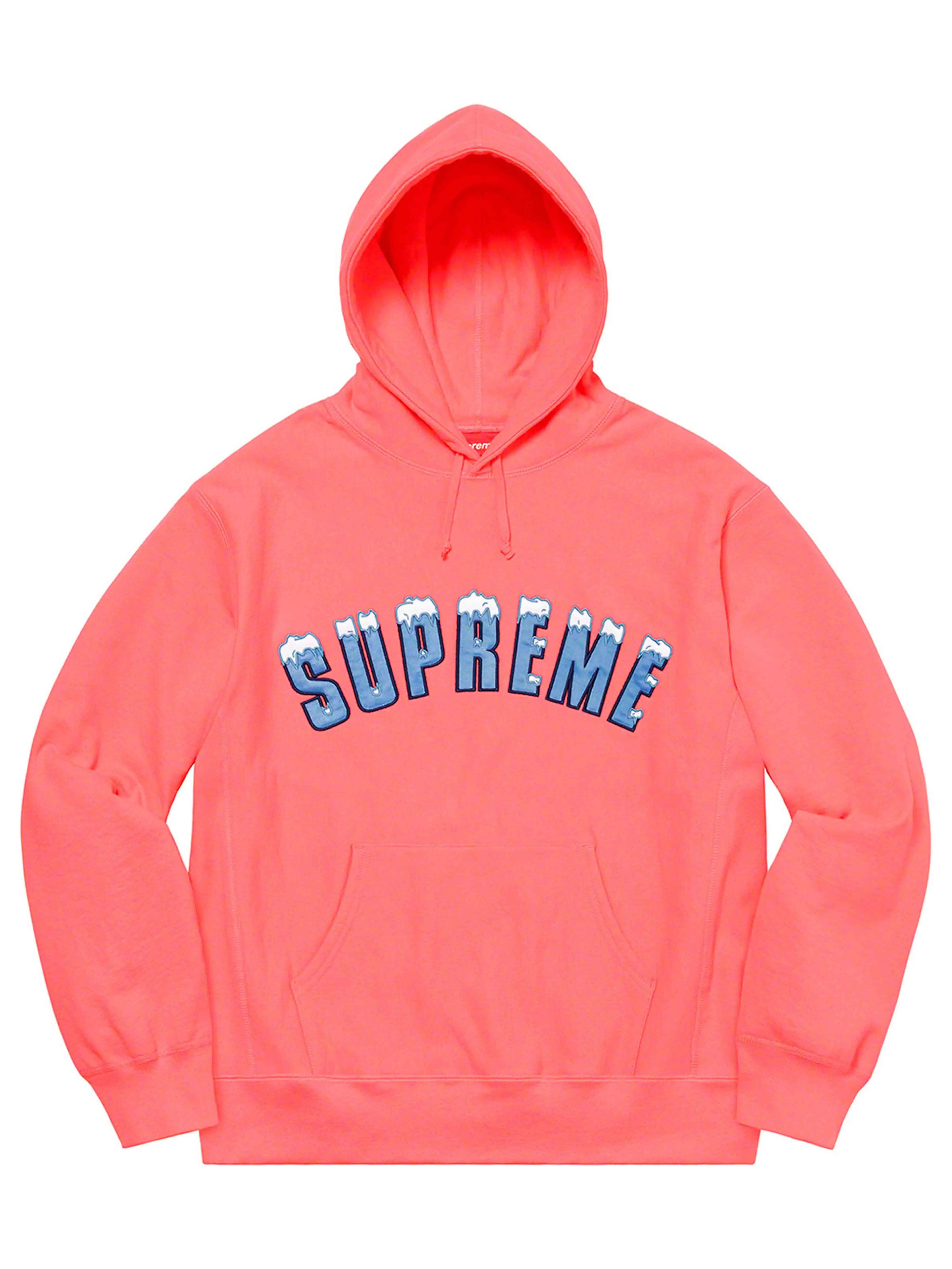 Image of SUPREME ICY ARC HOODIE BRIGHT CORAL [FW20] Prior