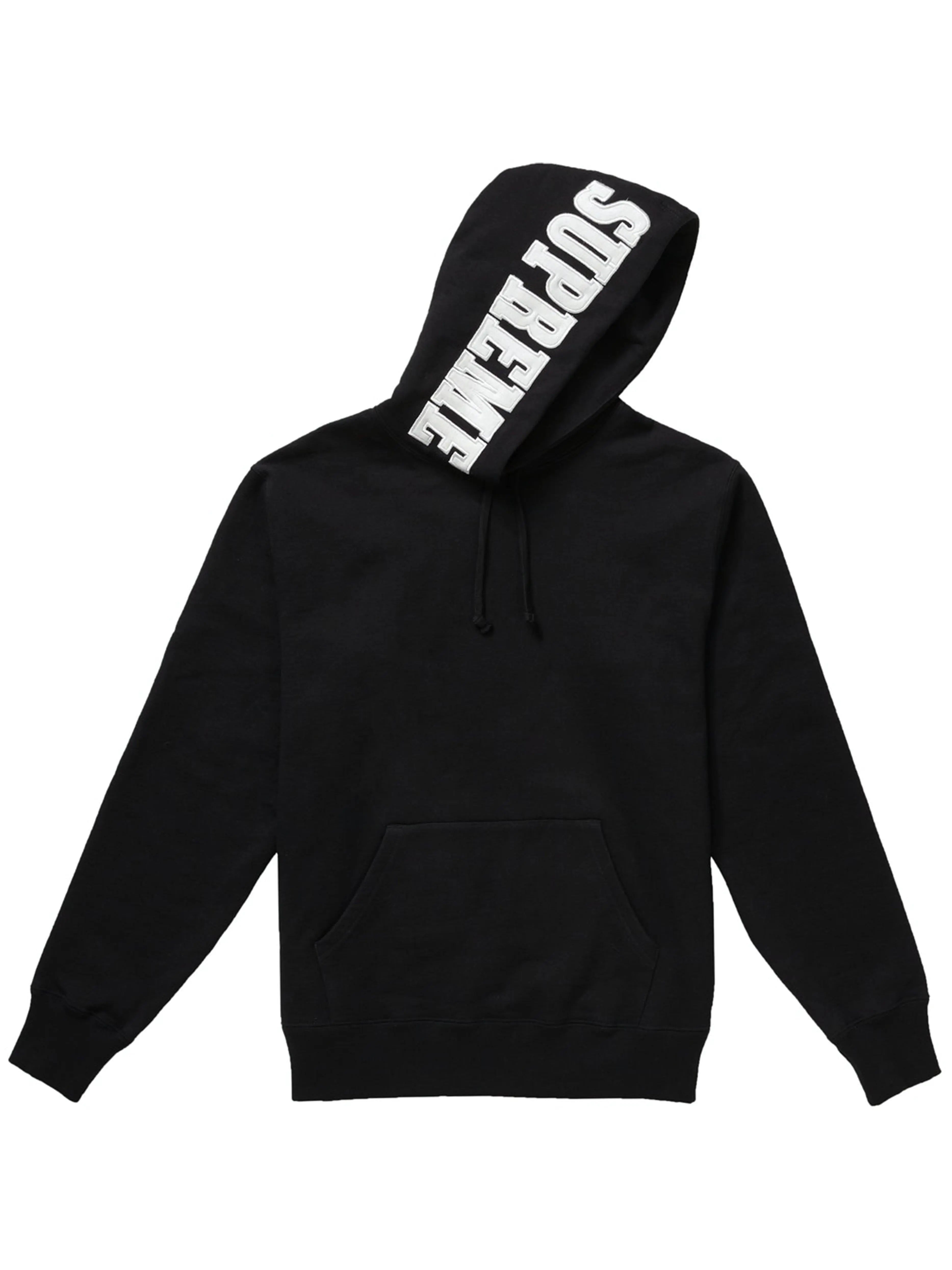 Image of SUPREME MIRRORED LOGO HOODIE BLACK (FW19) Prior