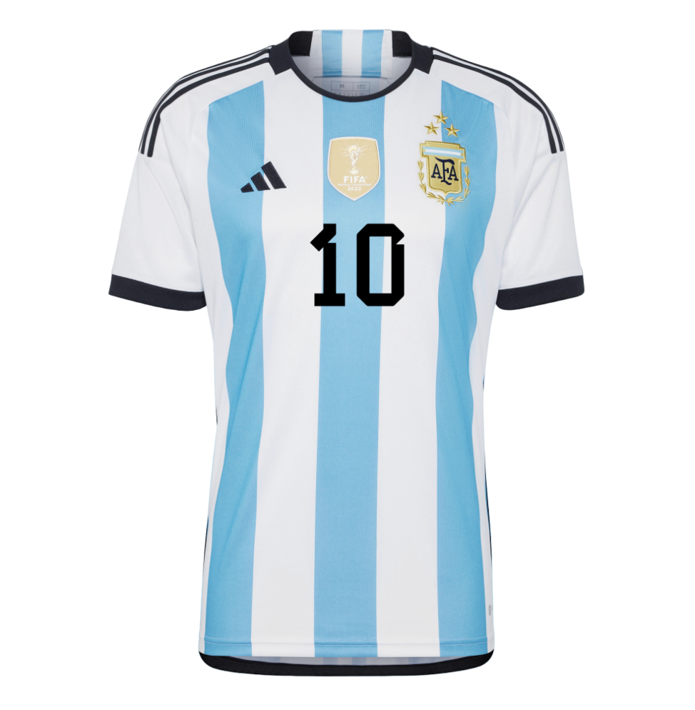 Lionel Messi Replica Argentina Home Winners Jersey 2022