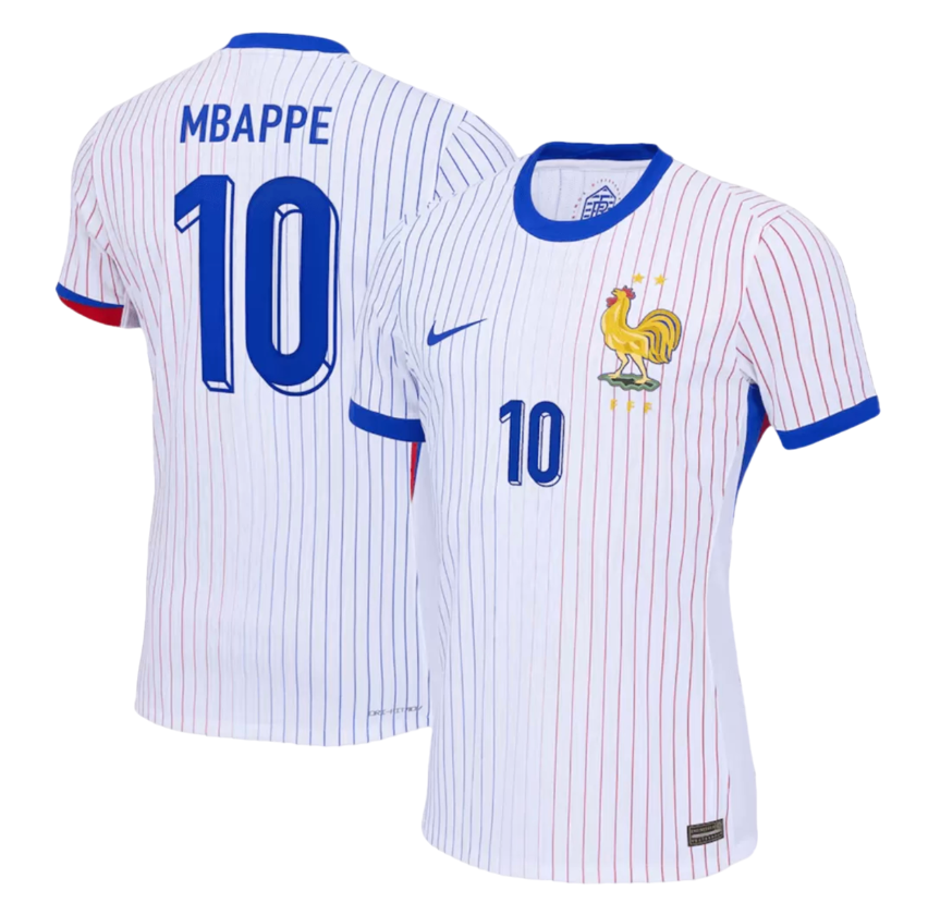 Men's Kylian Mbappe Authentic France Away Jersey 2024