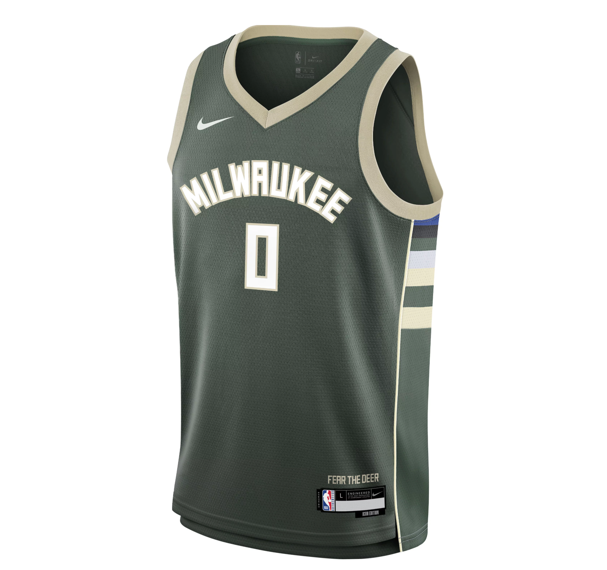 Image of Damian Lillard Milwaukee Bucks 2025 Icon Edition Youth NBA Swingman Jersey