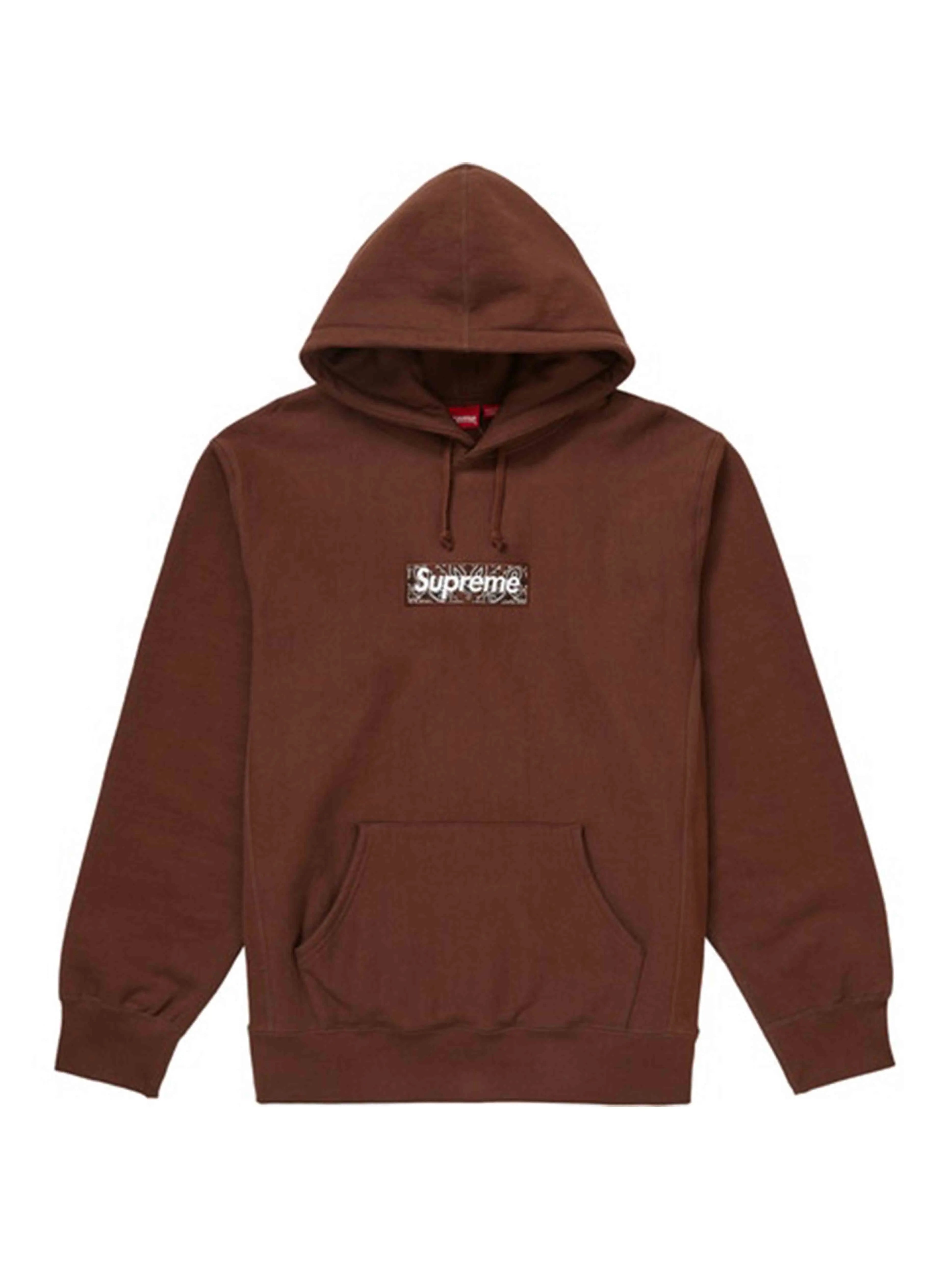 Image of Supreme Bandana Box Logo Hoodie Brown M Supreme