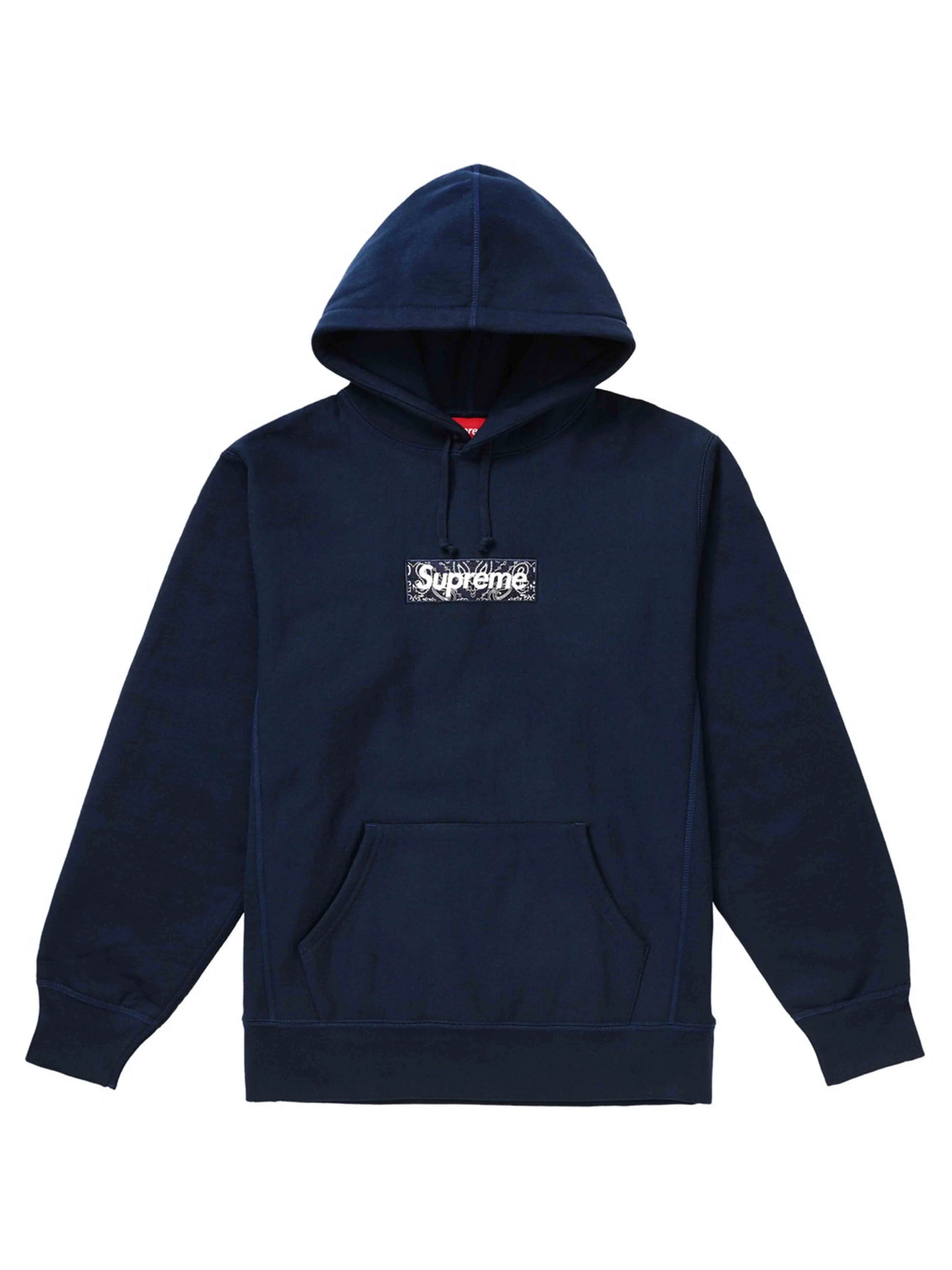 Image of Supreme Bandana Box Logo Hoodie Navy Supreme