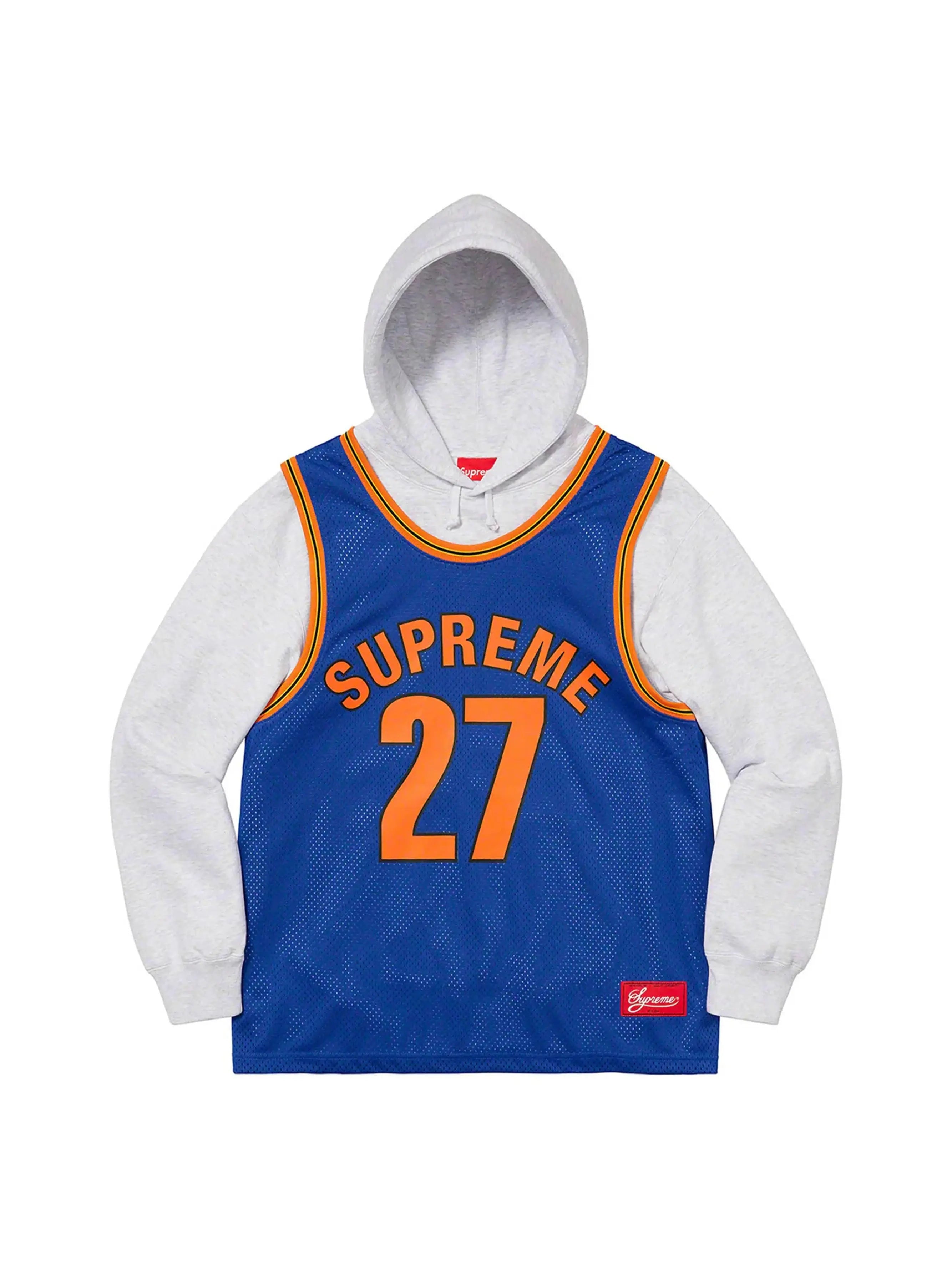 Image of Supreme Basketball Jersey Hooded Sweatshirt Ash Grey in Auckland, New Zealand - Shop name