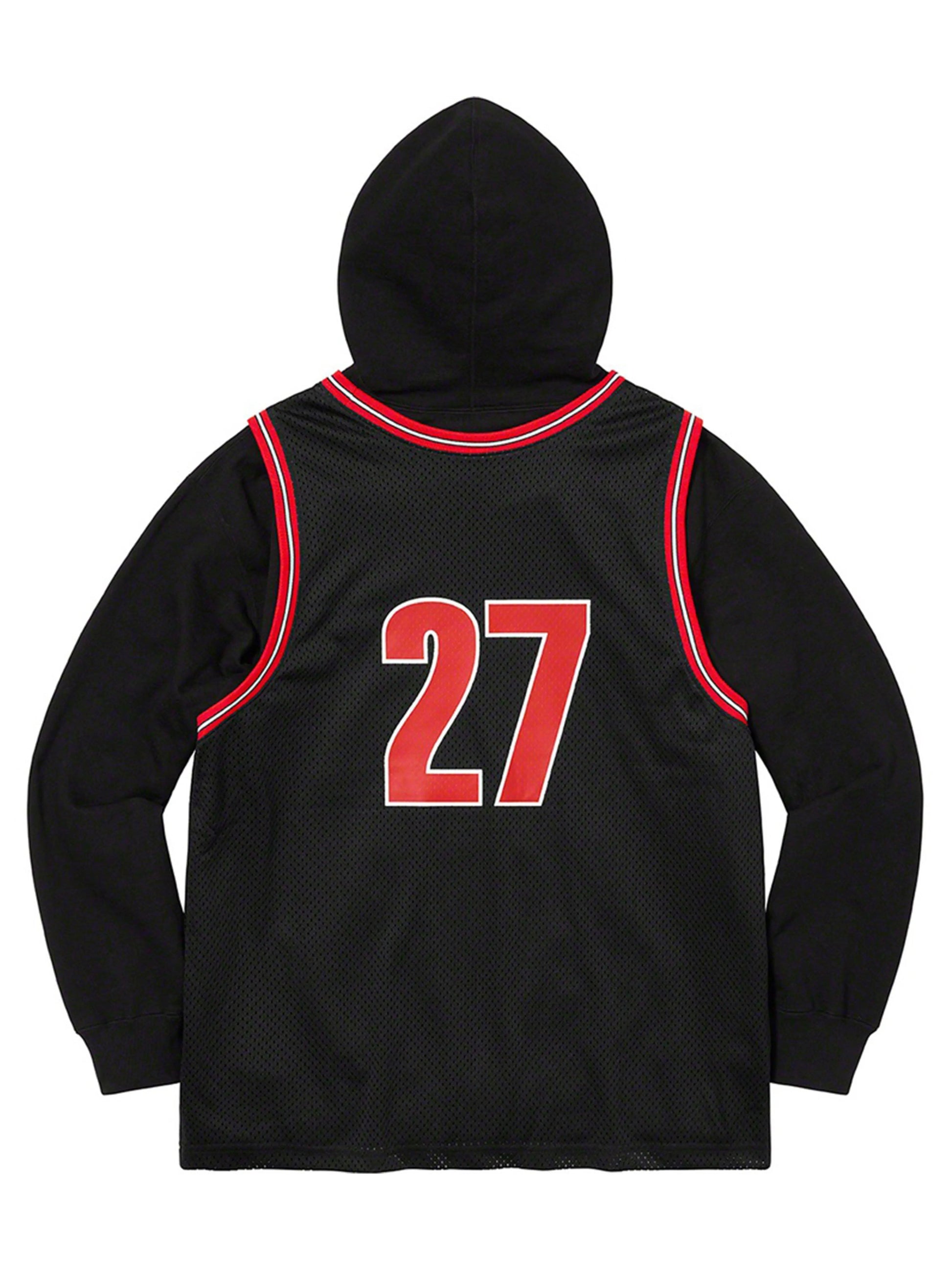 Supreme Basketball Jersey Hooded Sweatshirt Black [SS21] Prior