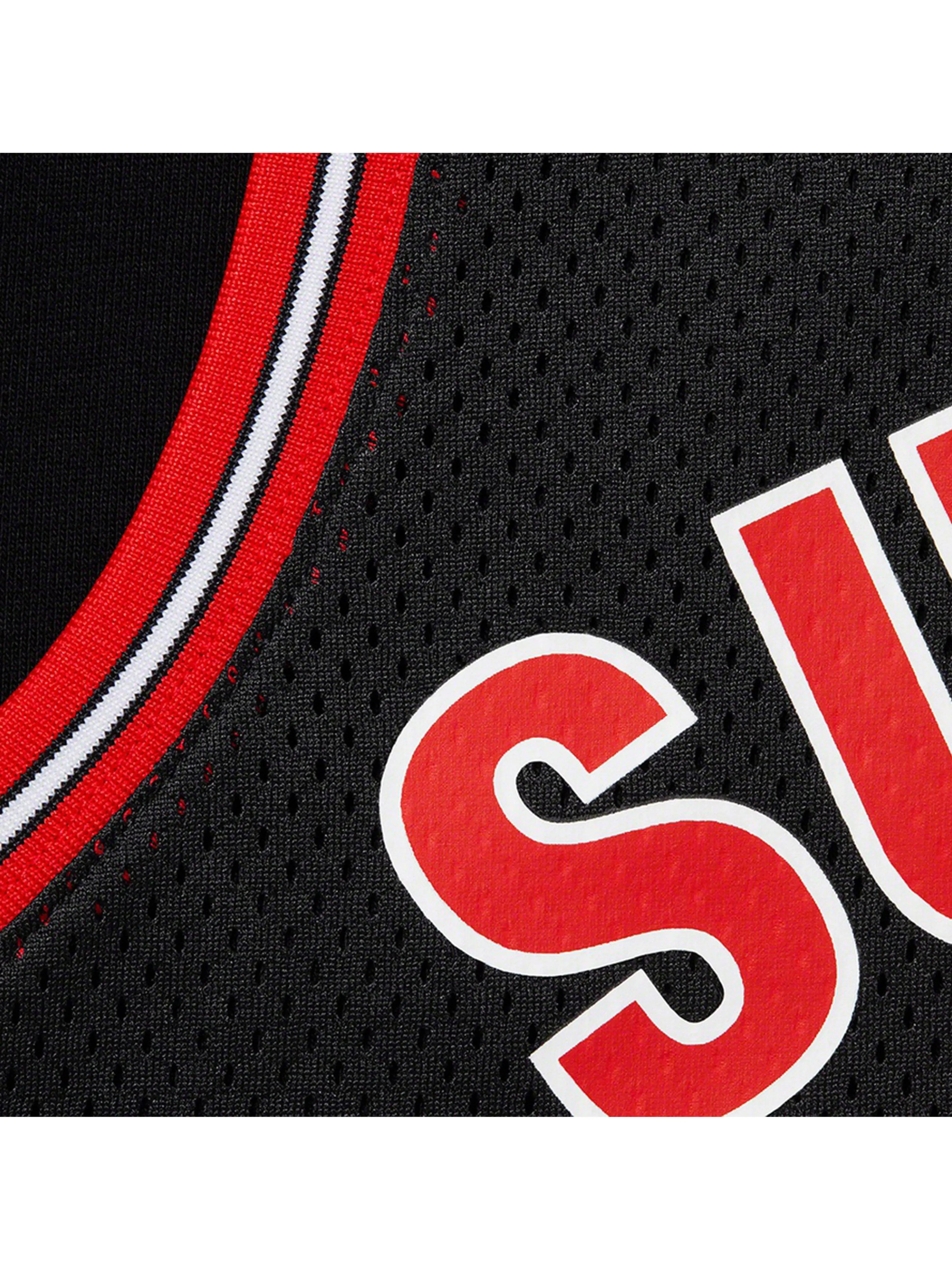 Image of Supreme Basketball Jersey Hooded Sweatshirt Black [SS21] Prior