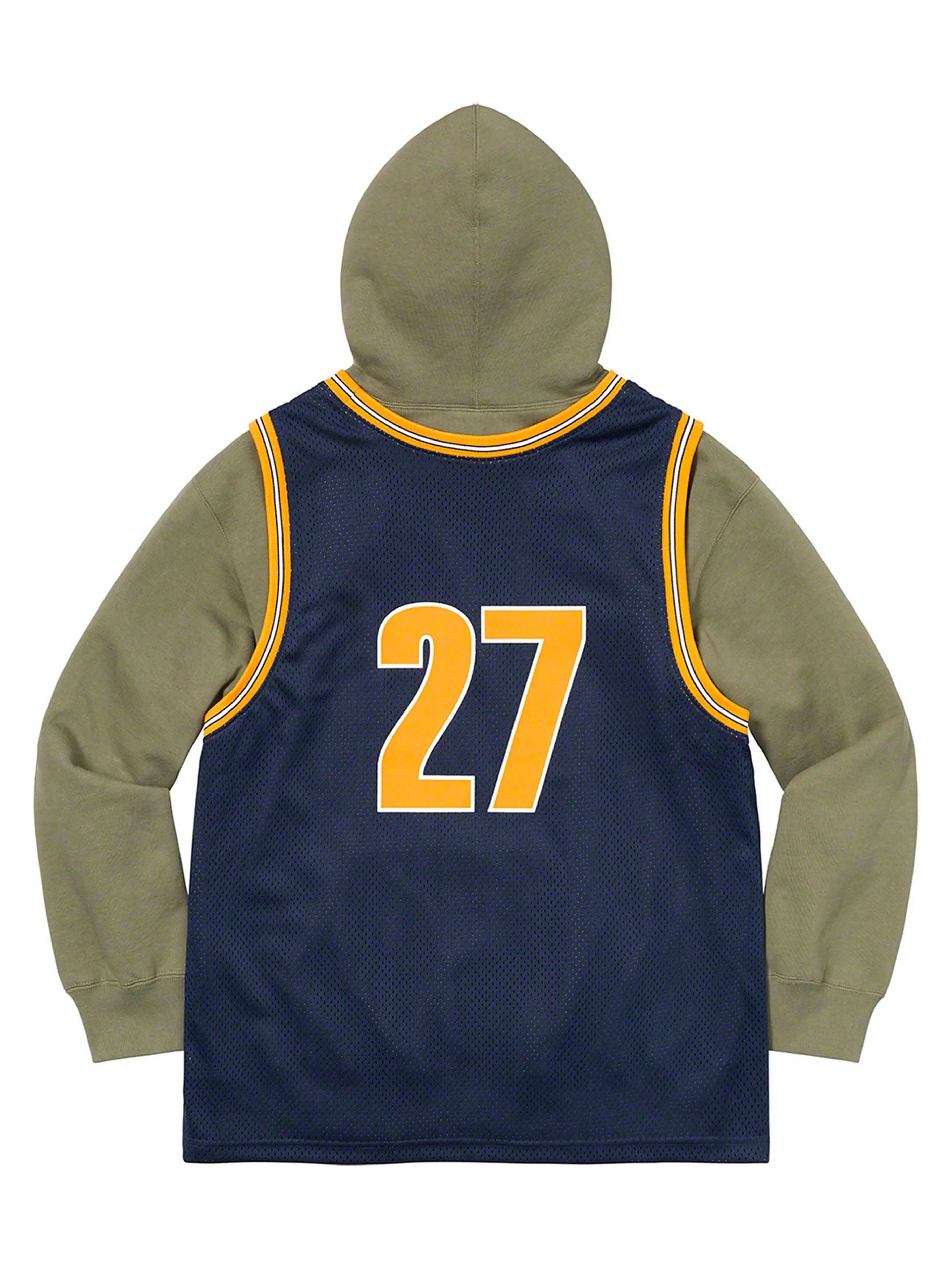 Image of Supreme Basketball Jersey Hooded Sweatshirt Light Olive [SS21] Prior