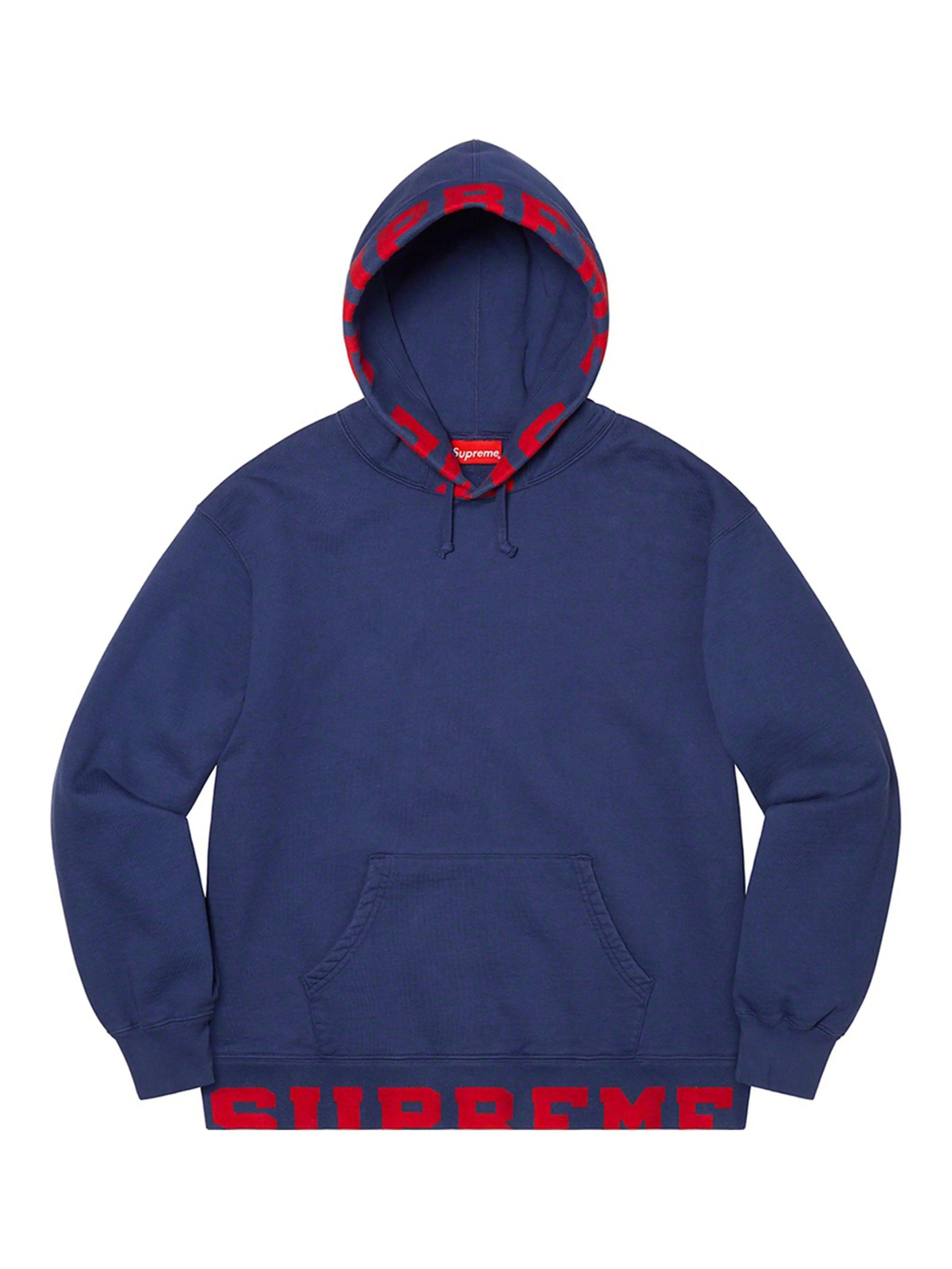Supreme Cropped Logos Hoodie Dark Navy [SS21] Prior