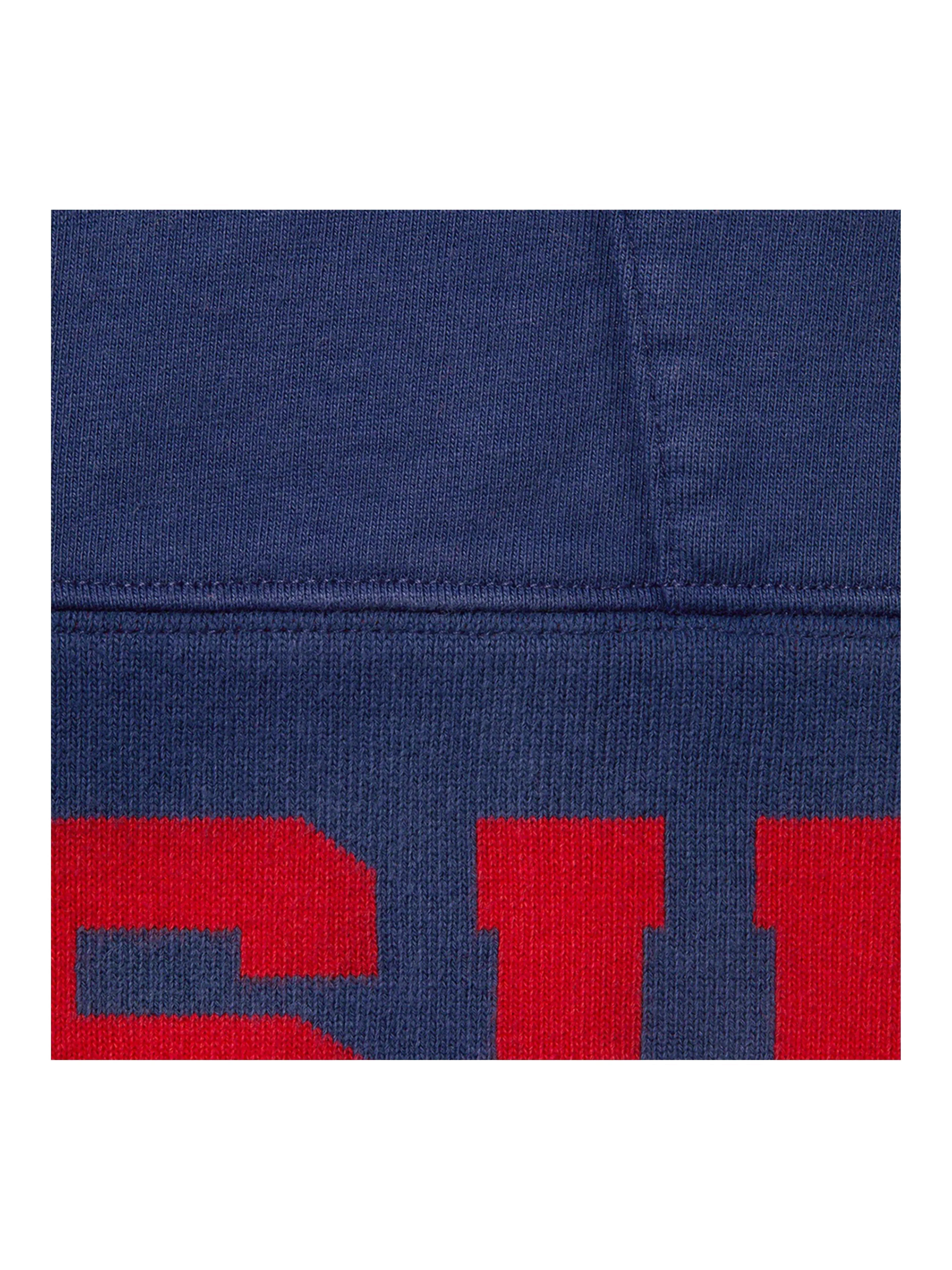 Image of Supreme Cropped Logos Hoodie Dark Navy [SS21] Prior