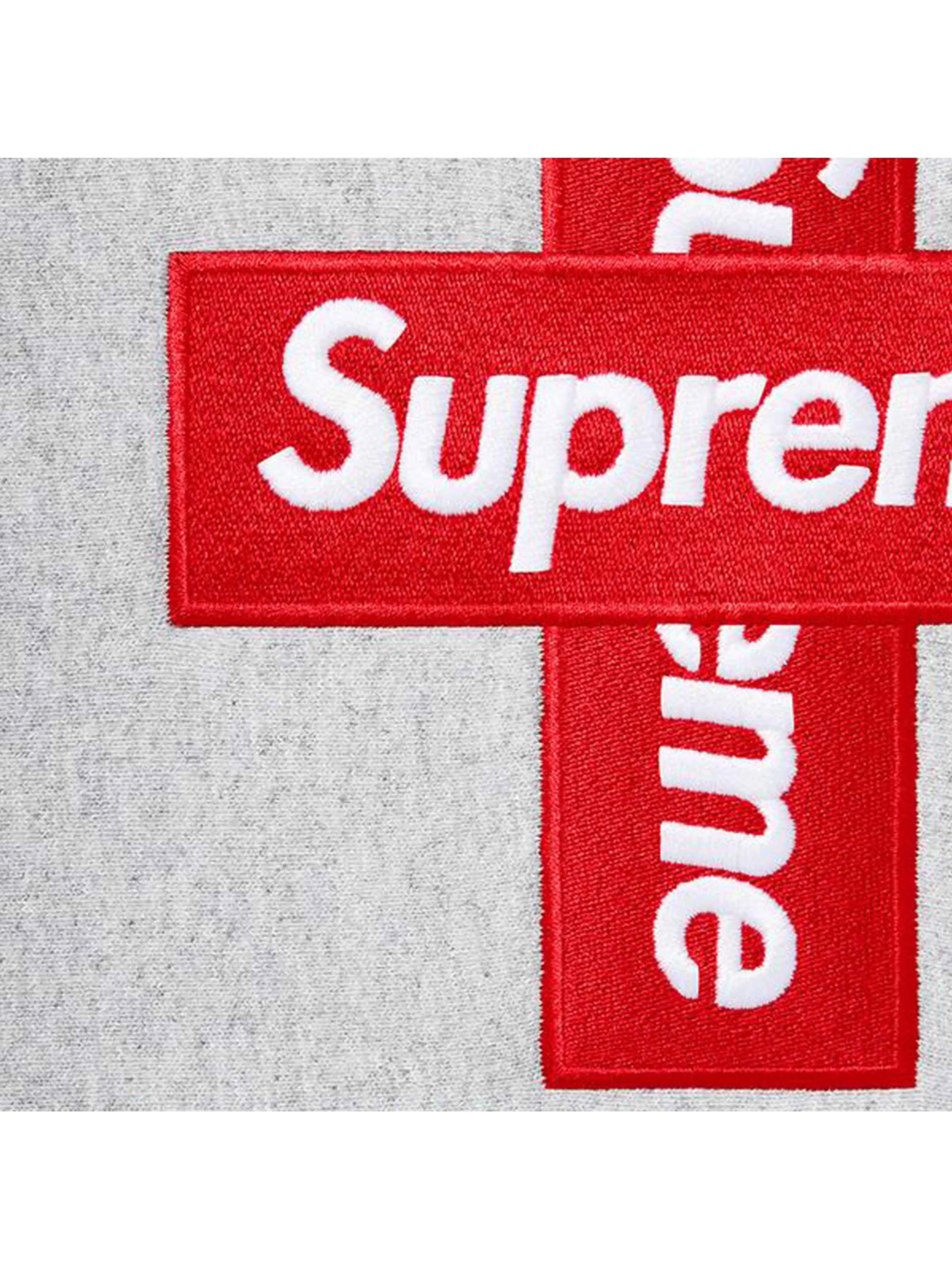 Image of Supreme Cross Box Logo Hooded Sweatshirt Heather Grey [FW20] Prior