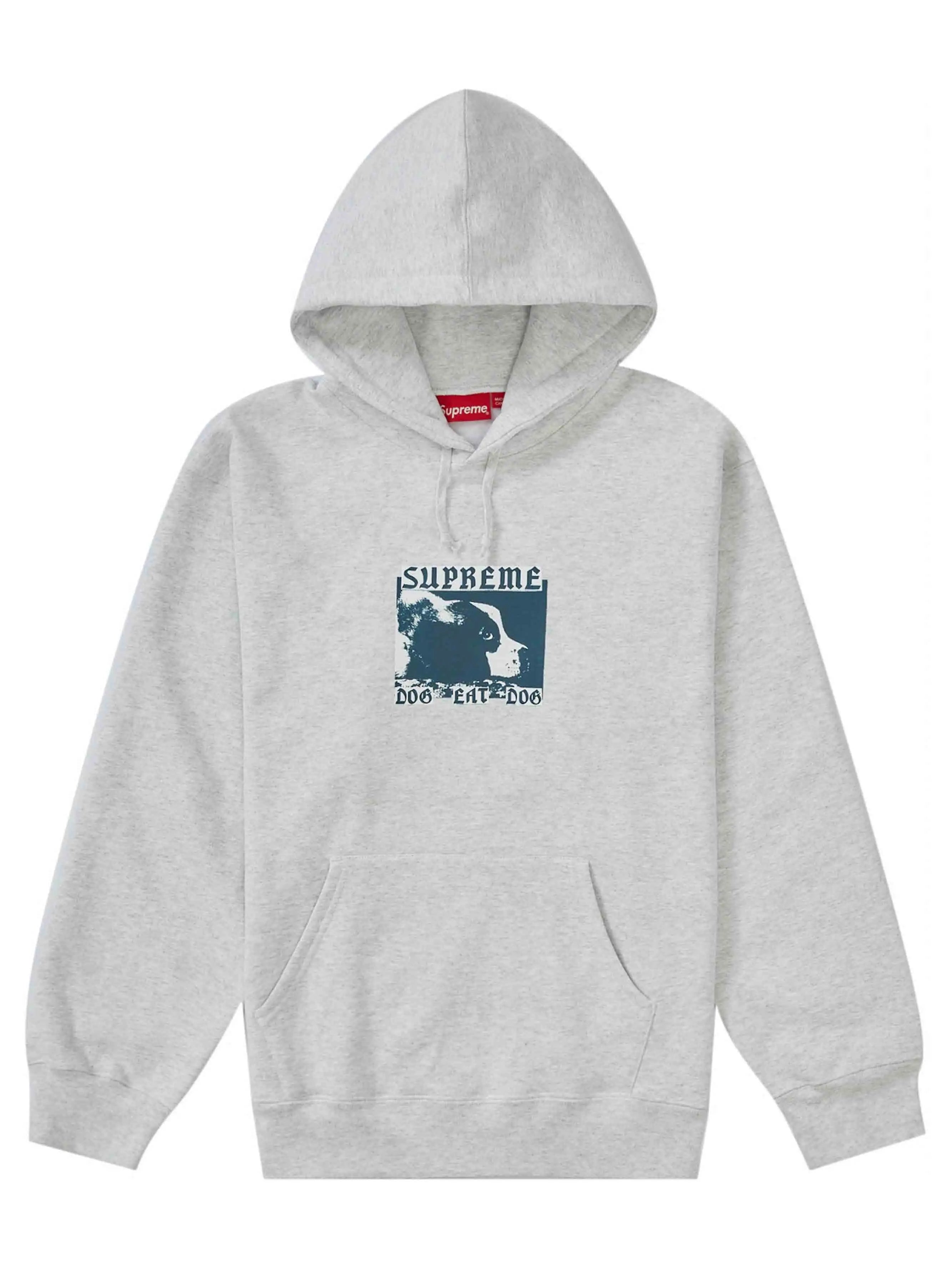 Image of Supreme Dog Eat Dog Hooded Sweatshirt Ash Grey [SS22] Prior