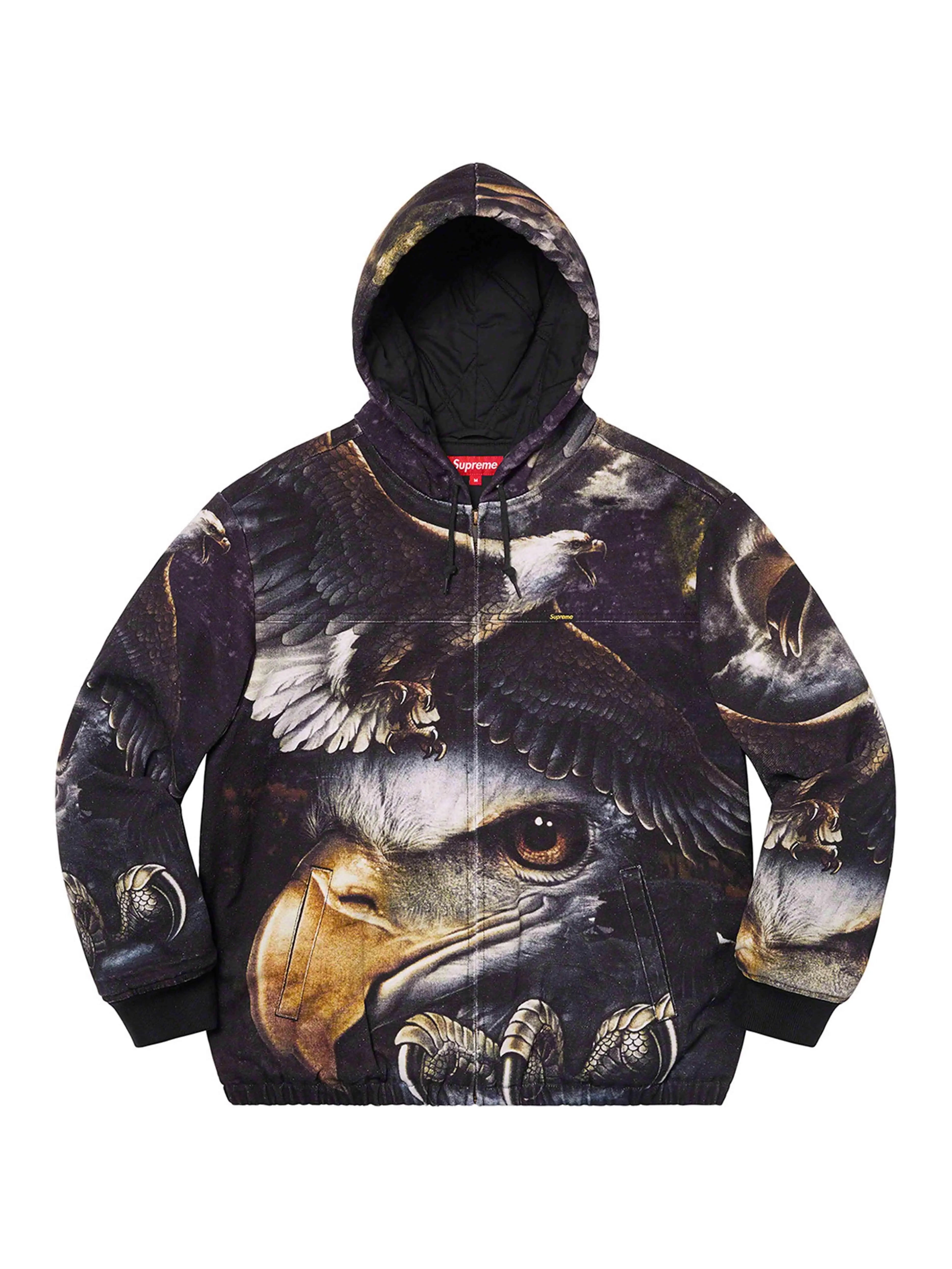Image of Supreme Eagle Hoodie Work Jacket Black [SS21] Prior