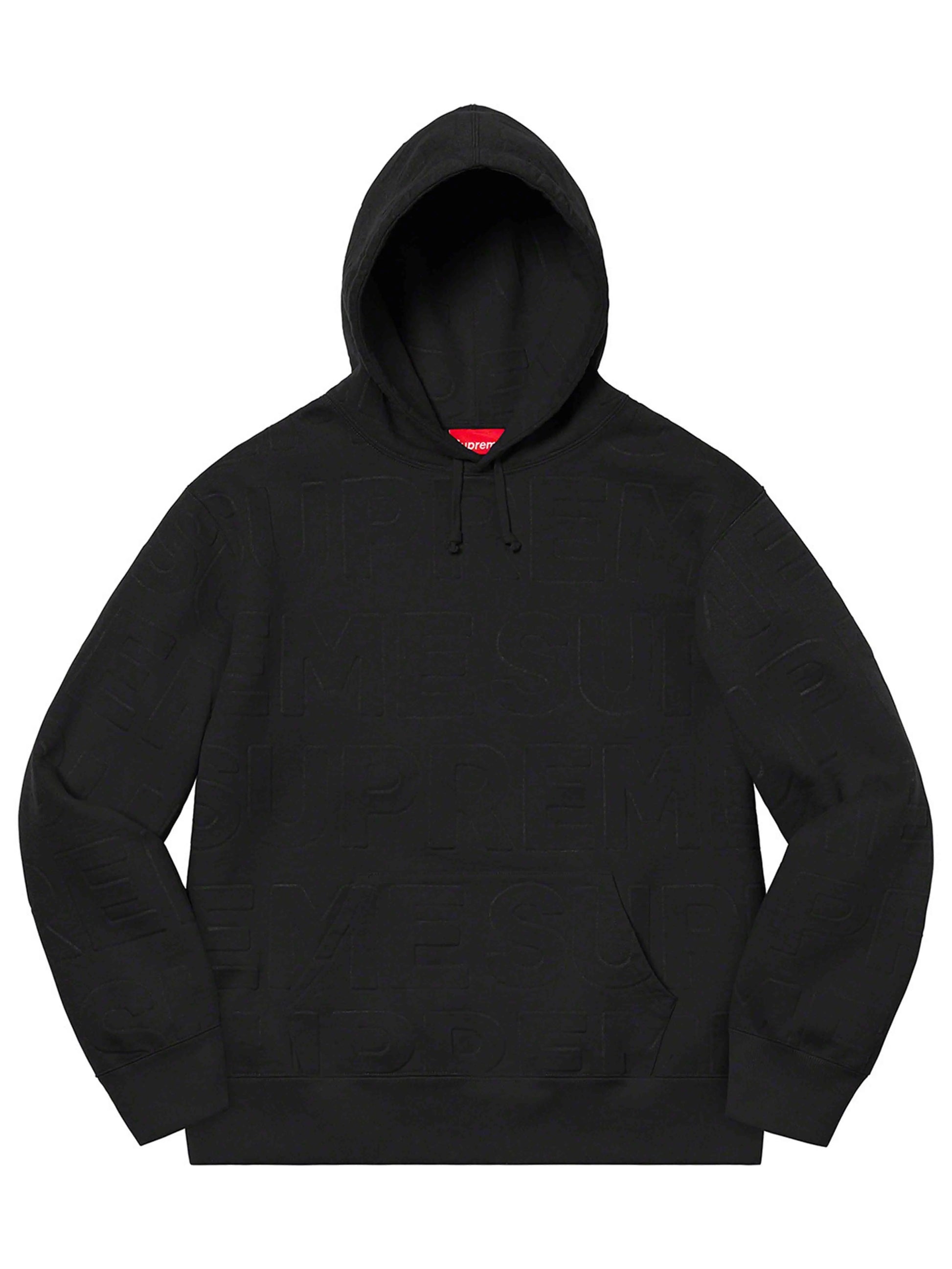 Supreme Embossed Logos Hoodie Black [SS21] Prior