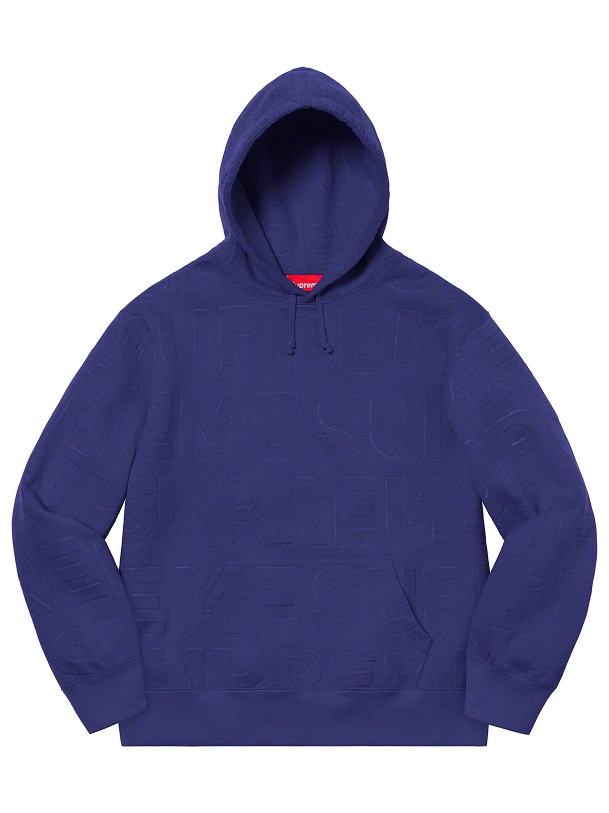 Supreme Embossed Logos Hoodie Washed Navy [SS21] Prior