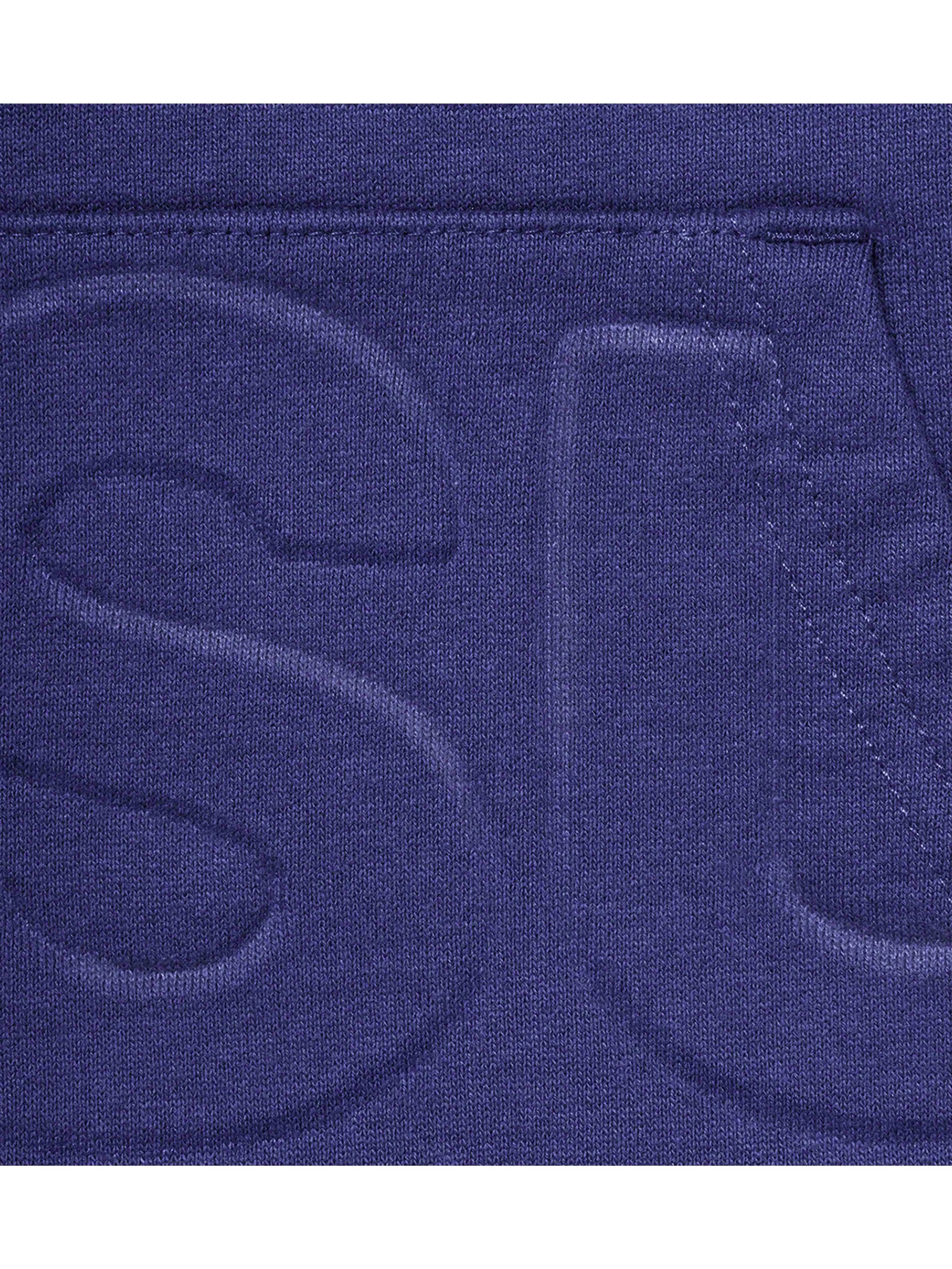 Image of Supreme Embossed Logos Hoodie Washed Navy [SS21] Prior