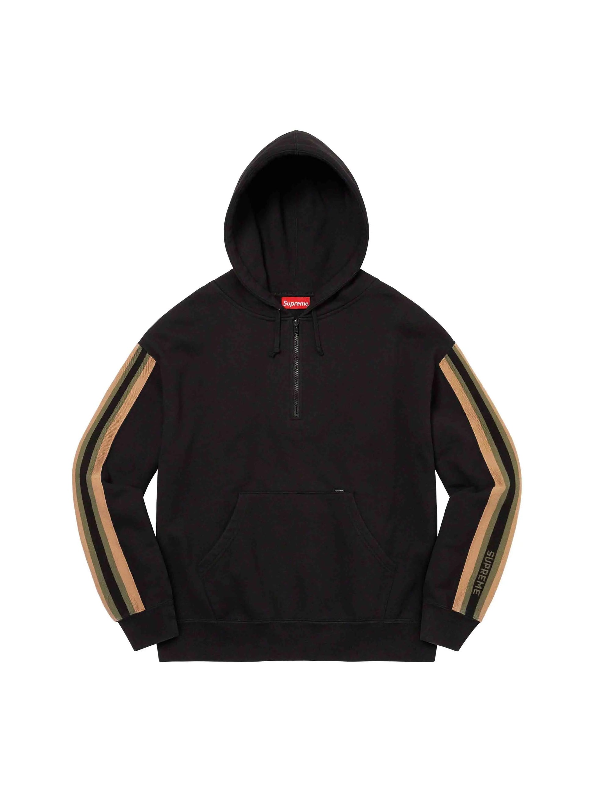 Supreme Half Zip Hooded Sweatshirt Black Prior