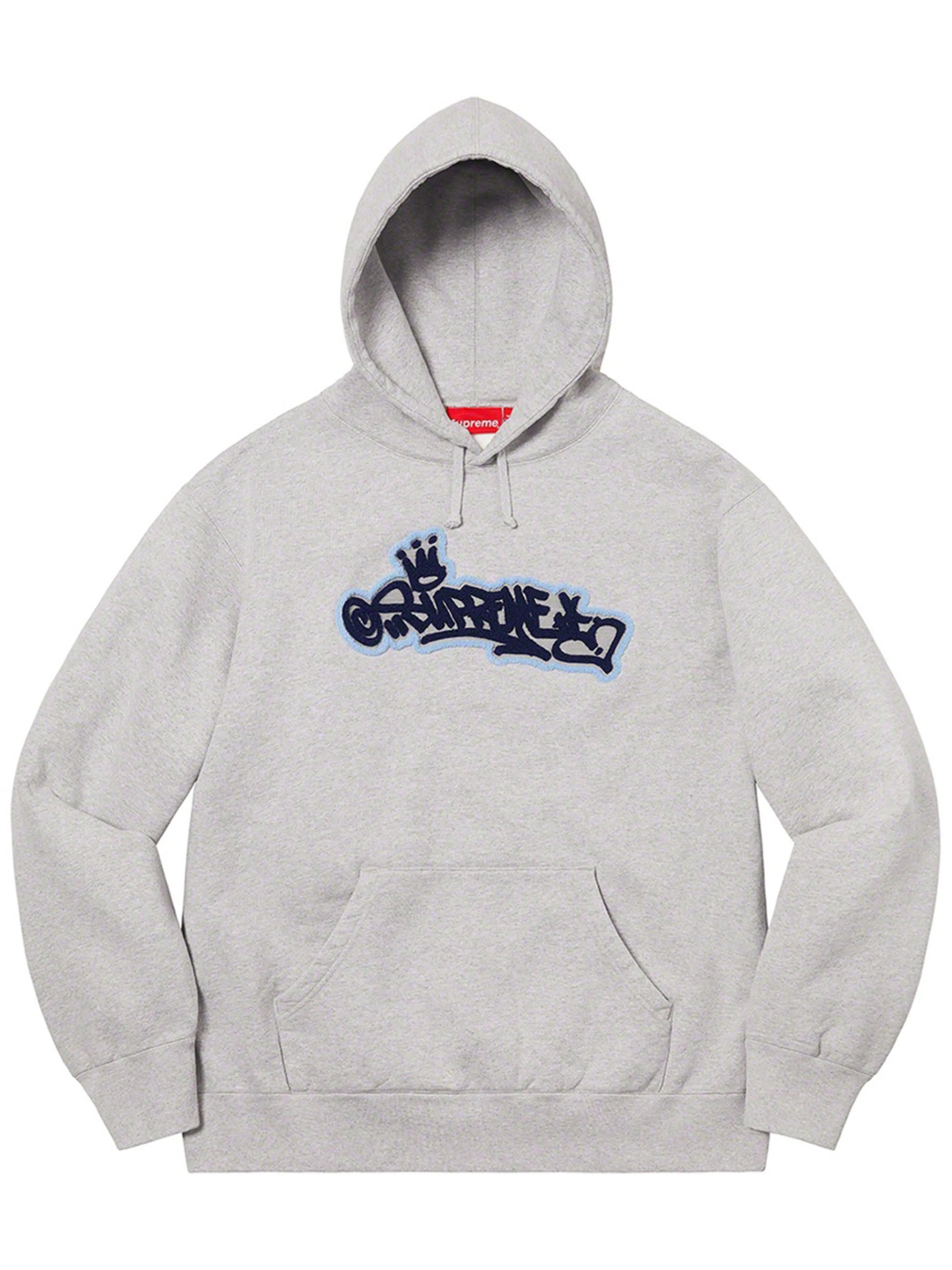 Supreme Handstyle Hooded Sweatshirt Heather Grey [SS21] Prior