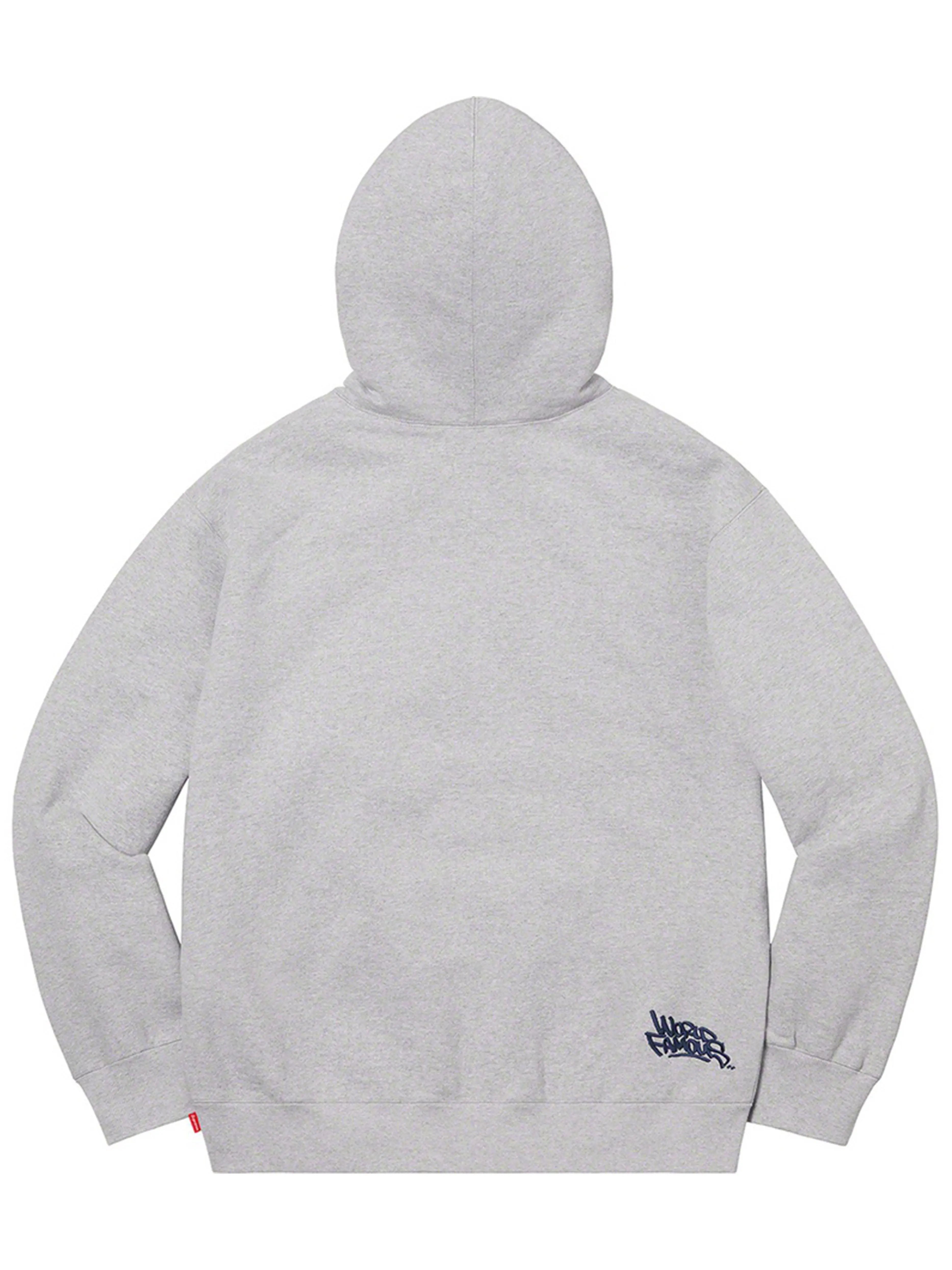 Image of Supreme Handstyle Hooded Sweatshirt Heather Grey [SS21] Prior