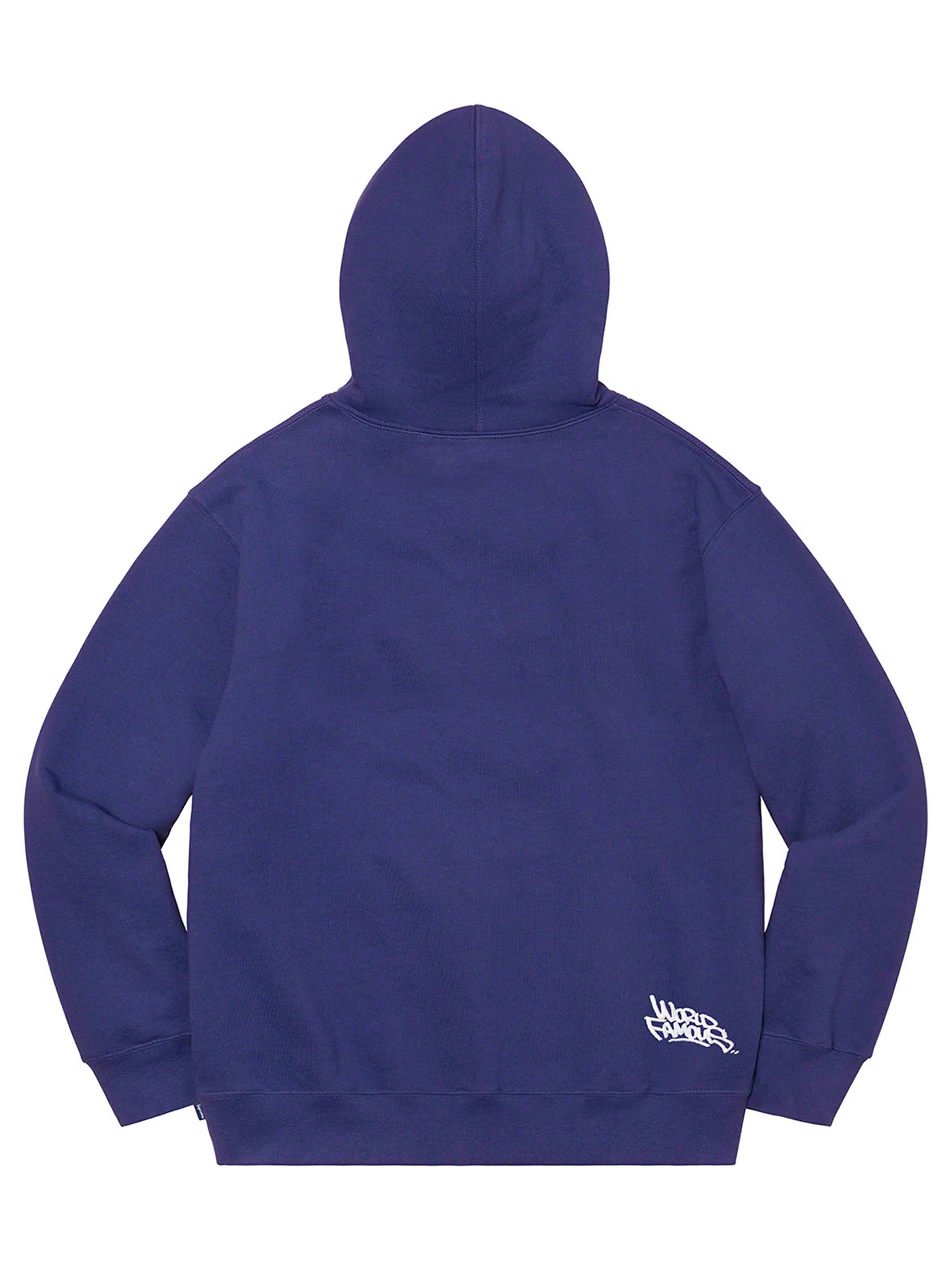 Image of Supreme Handstyle Hooded Sweatshirt Washed Navy [SS21] Prior