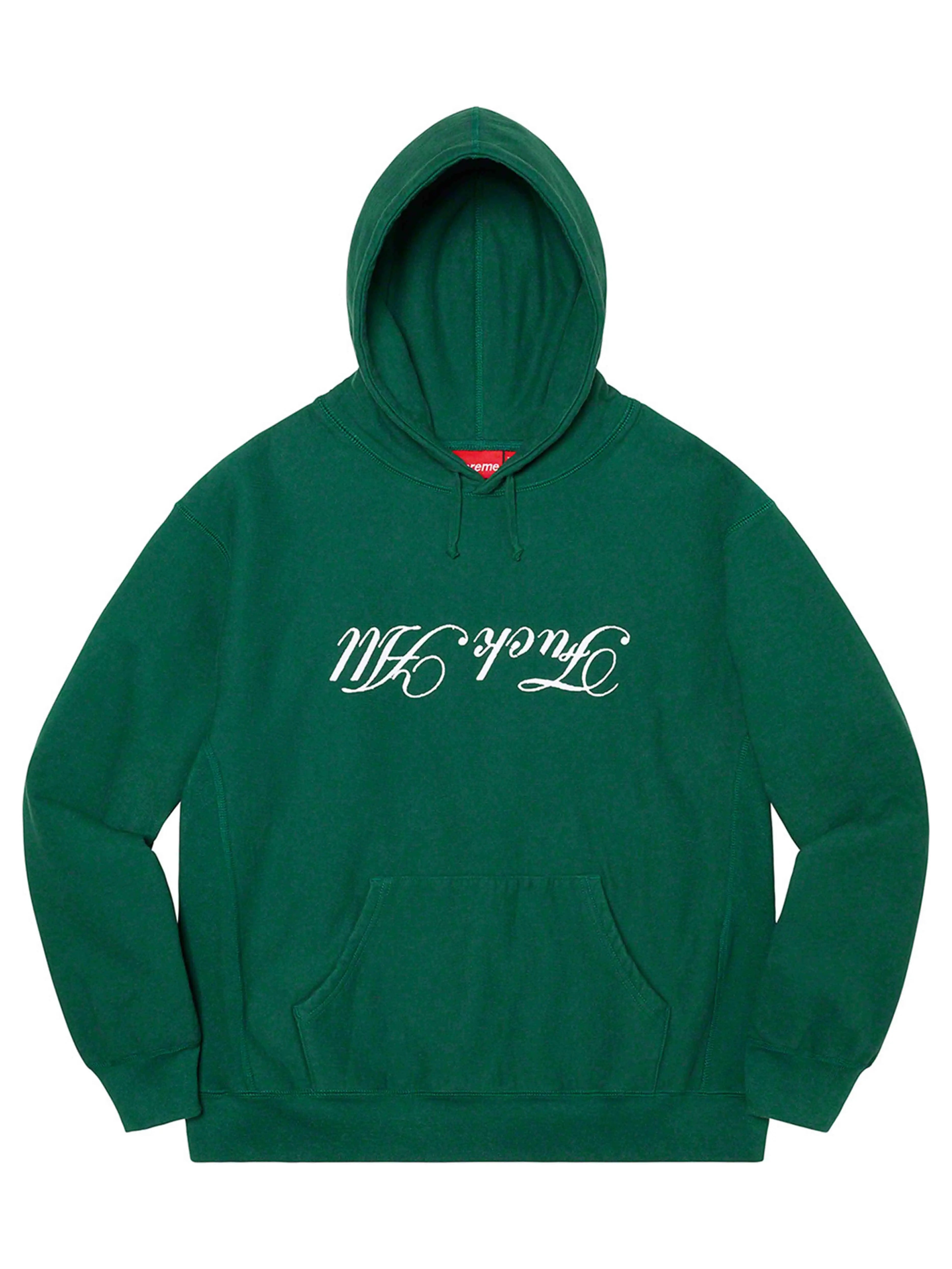 Image of Supreme Jamie Reid Fuck All Hoodie Dark Green [SS21] Prior