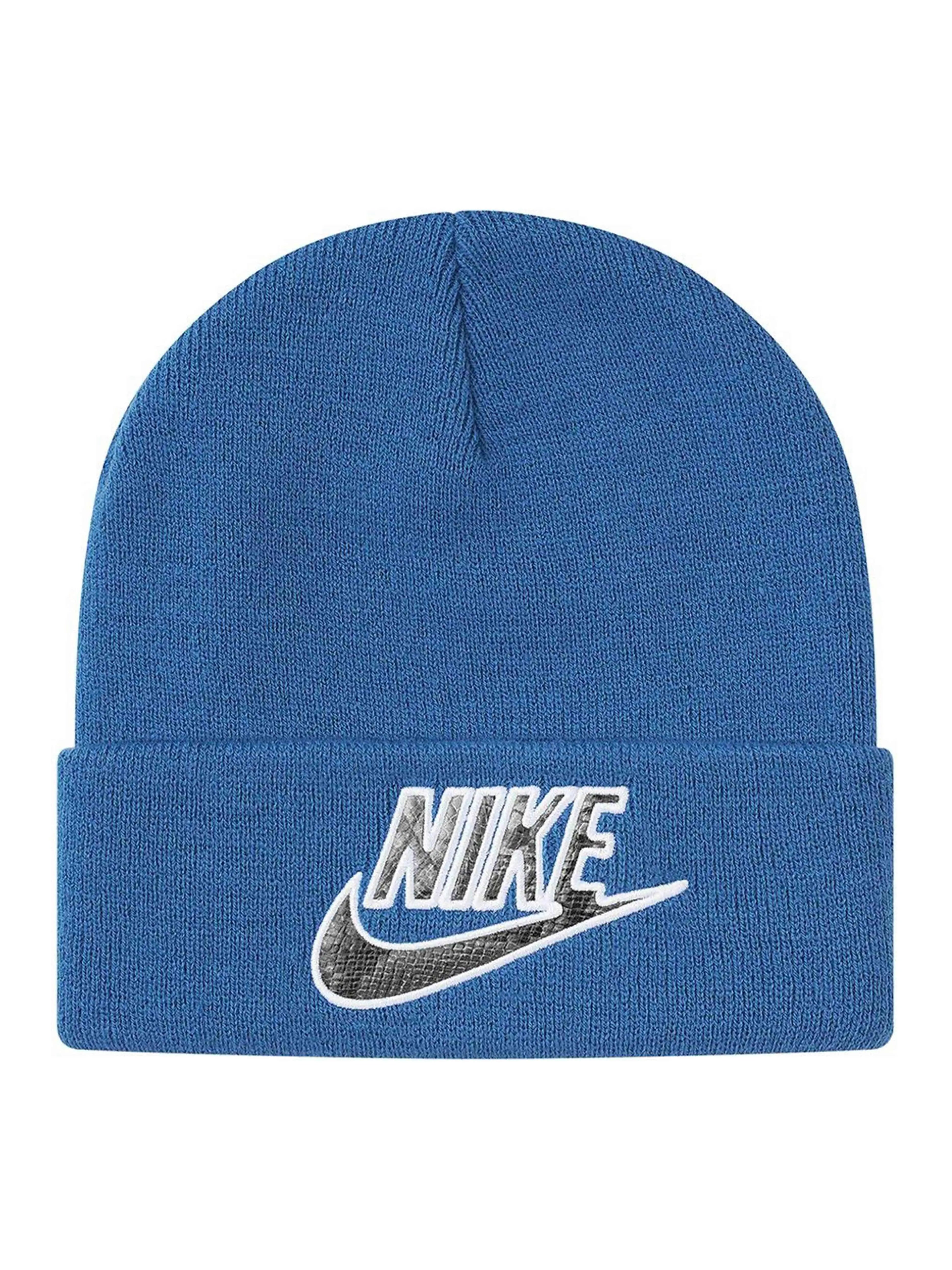 Image of Supreme Nike Snakeskin Beanie Blue [SS21] Prior