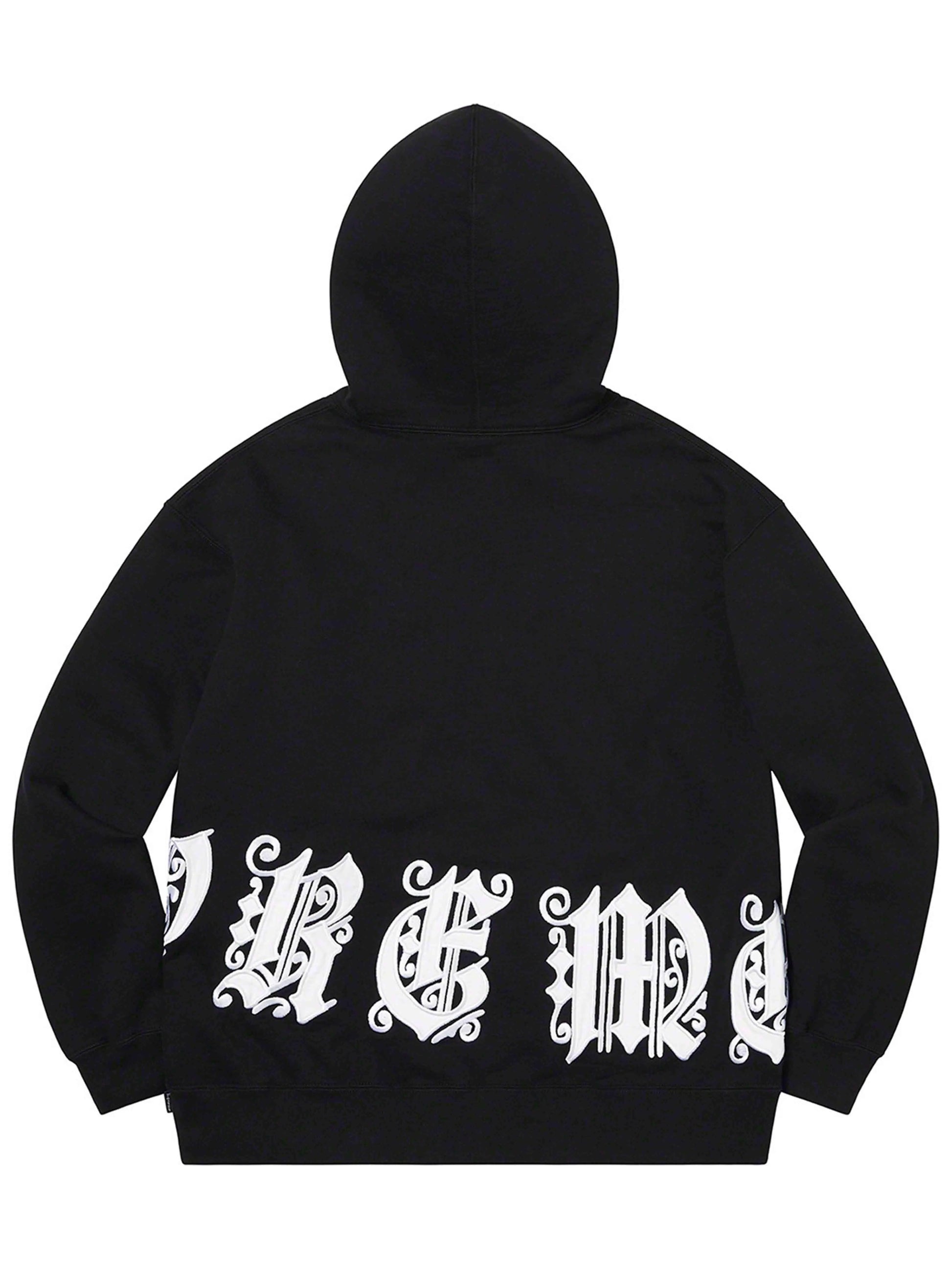 Supreme Old English Wrap Hoodie Black [SS21] Prior