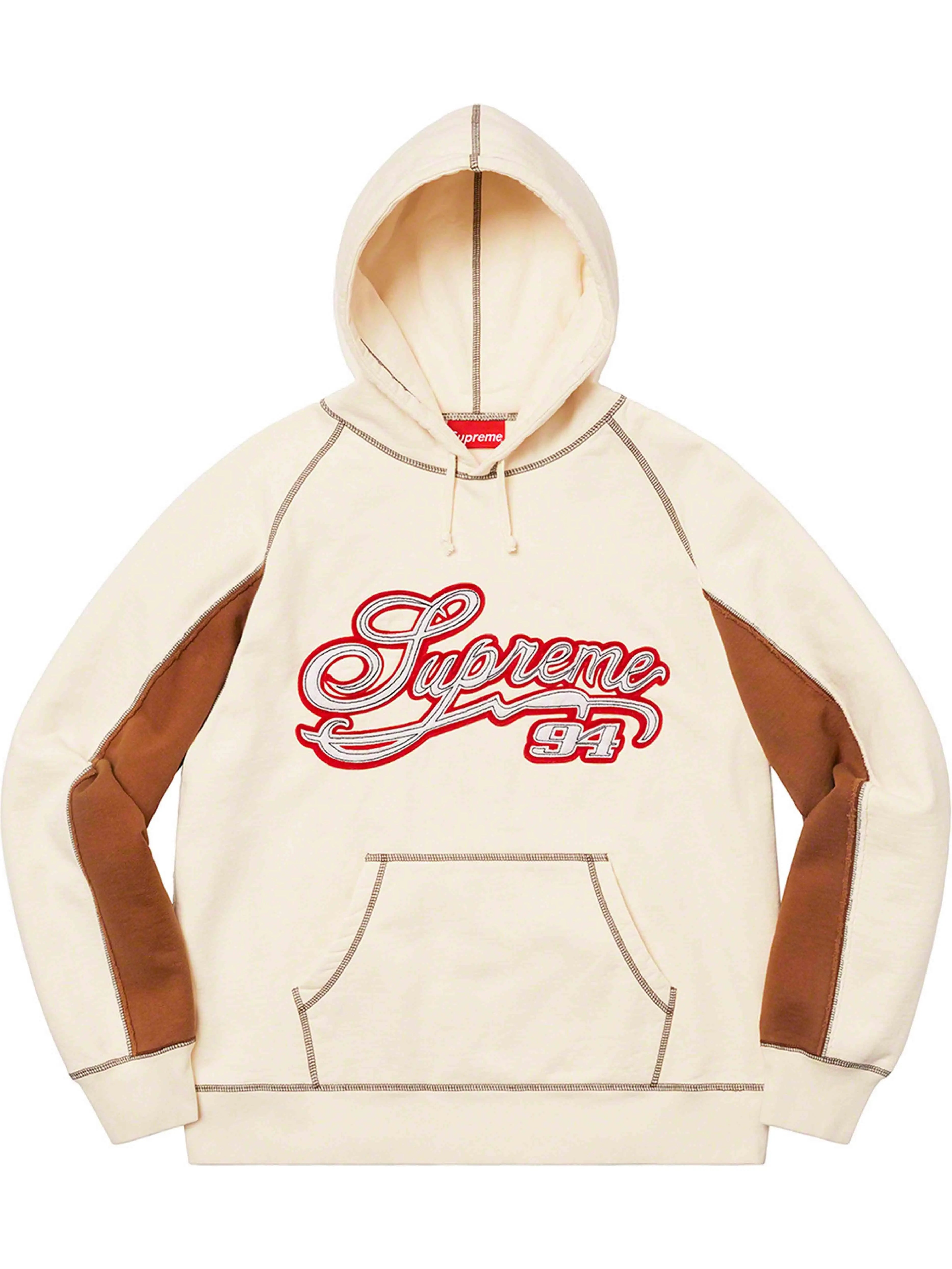 Supreme Paneled Script Hoodie Natural [SS21] Prior
