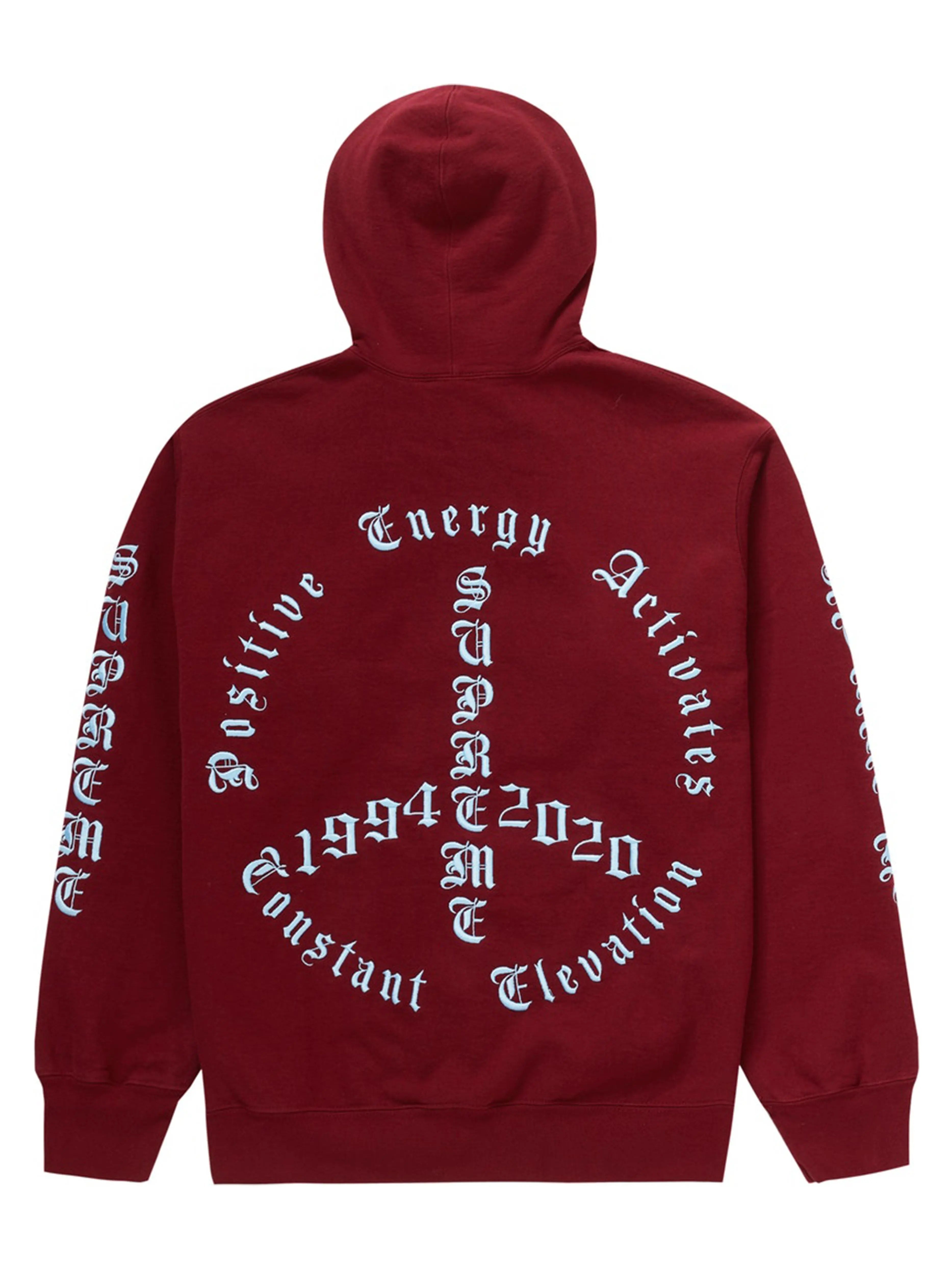 Image of Supreme Peace Hooded Sweatshirt Cardinal [FW20] Prior