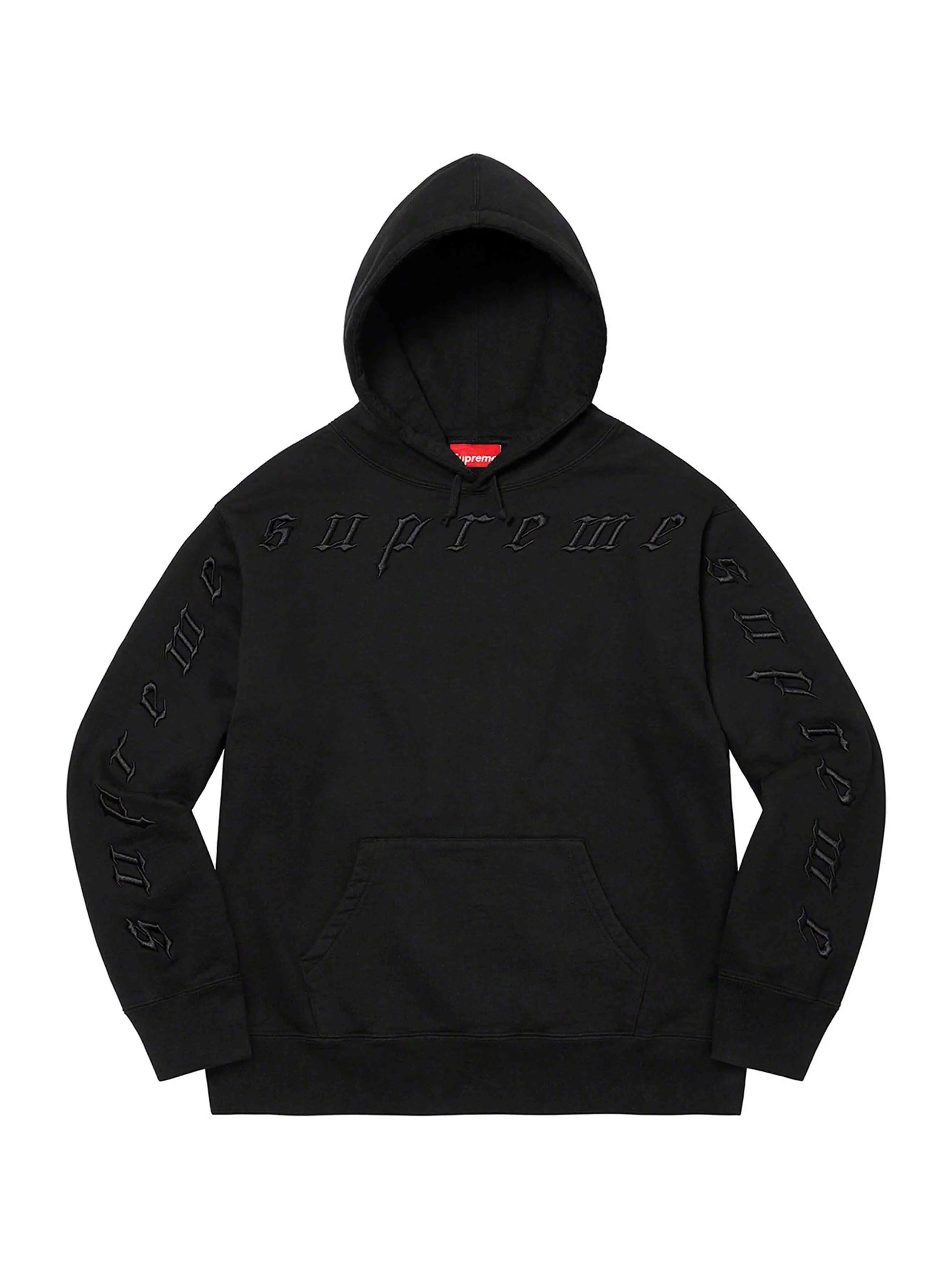 Supreme Raised Embroidery Hoodie Black (FW21) Prior