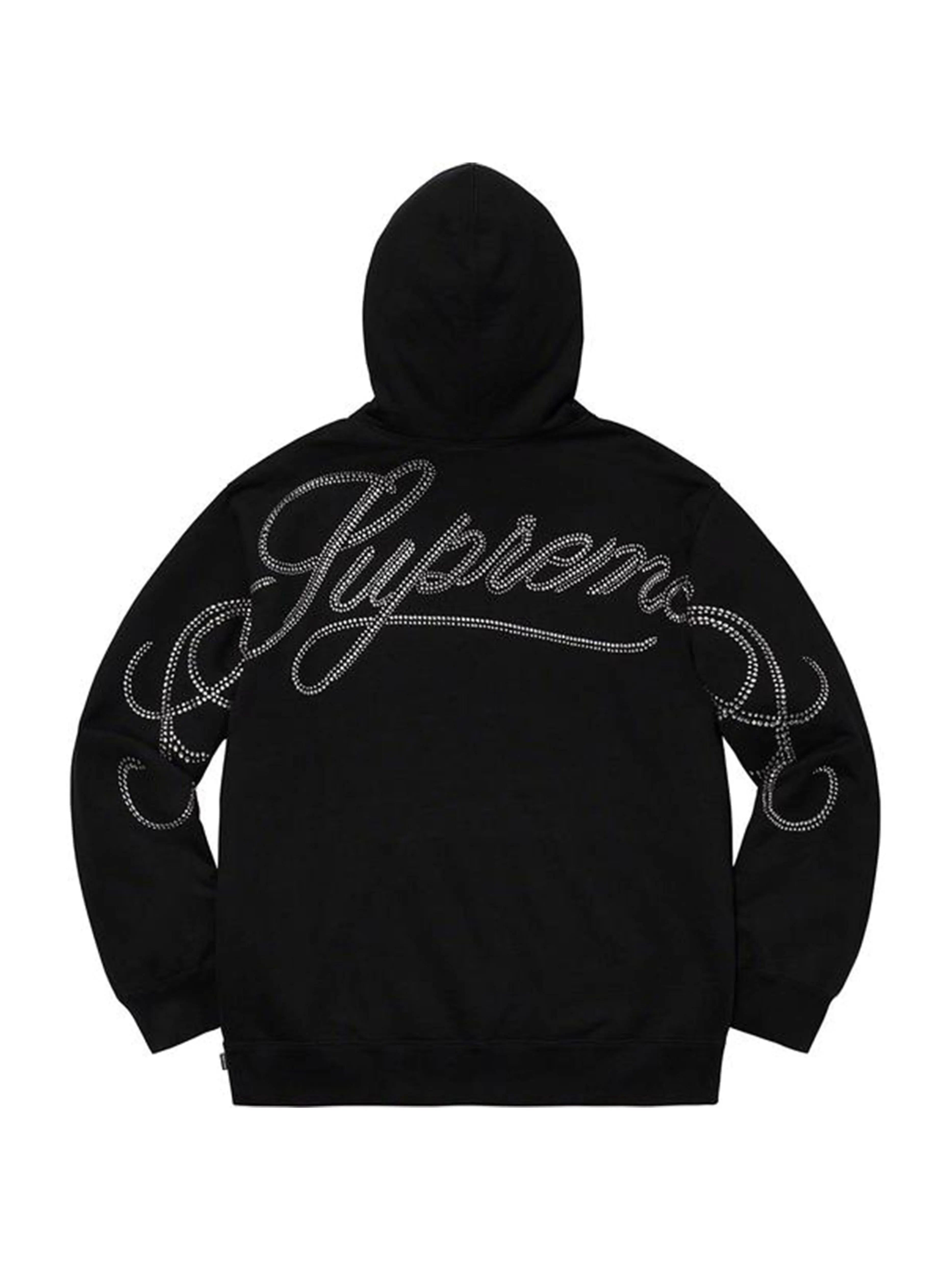 Image of Supreme Rhinestone Script Hoodie [FW19] Supreme