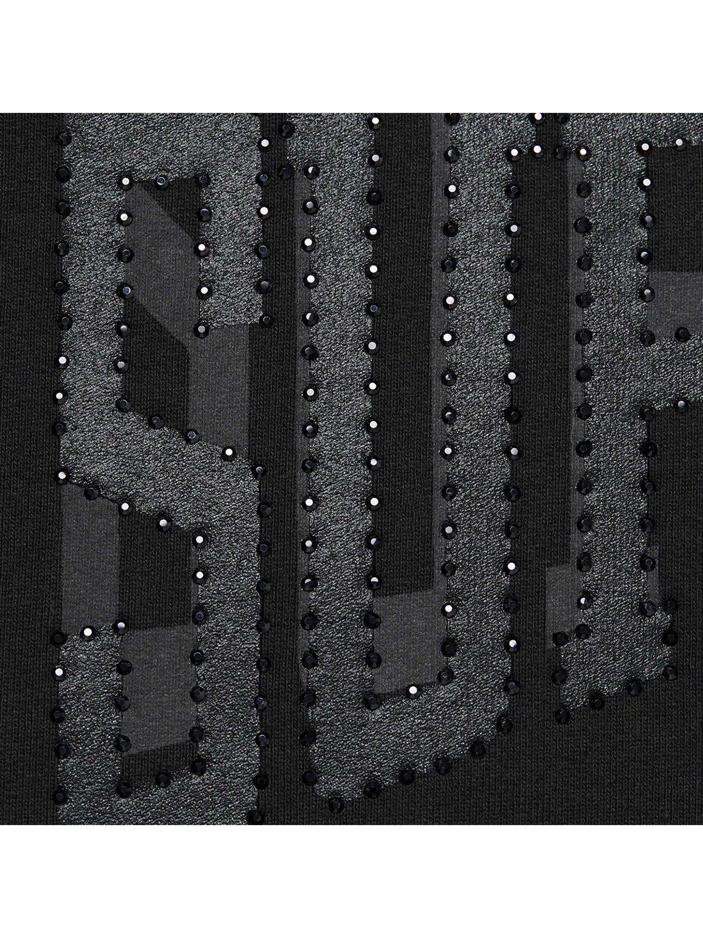 Image of Supreme Rhinestone Shadow Hoodie Black (FW22) Prior