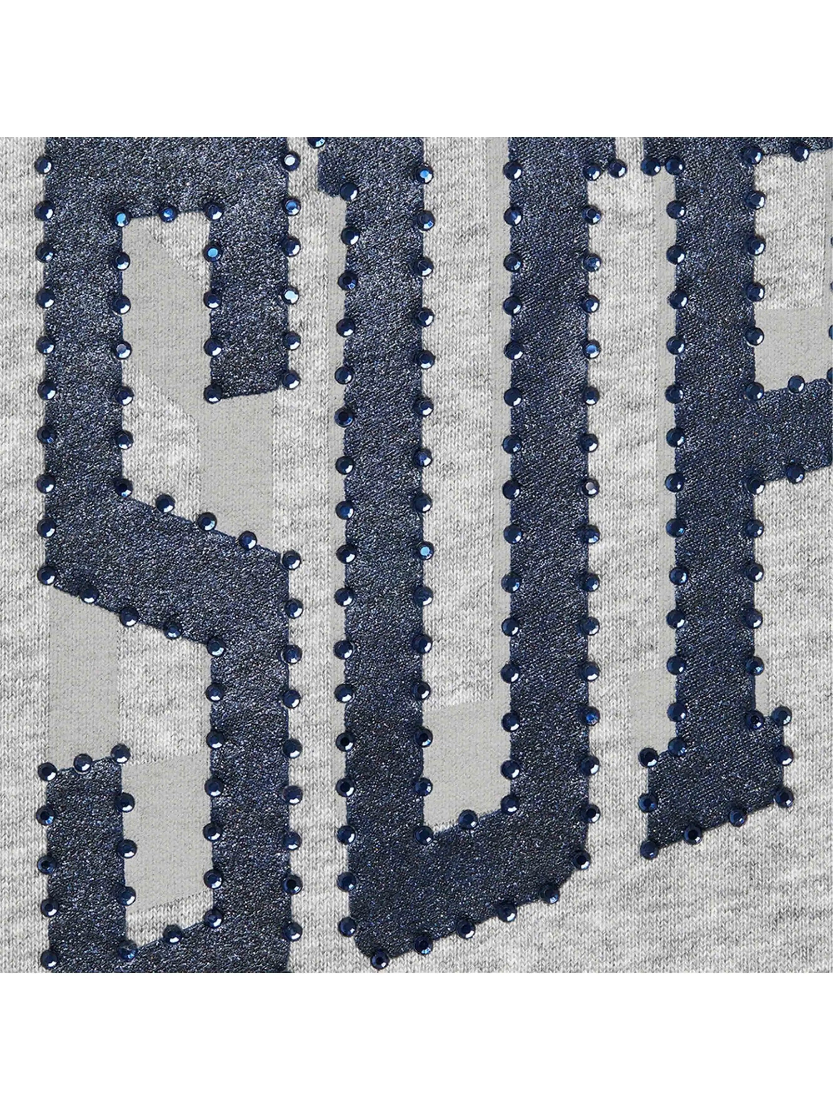 Image of Supreme Rhinestone Shadow Hoodie Heather Grey (FW22) Prior