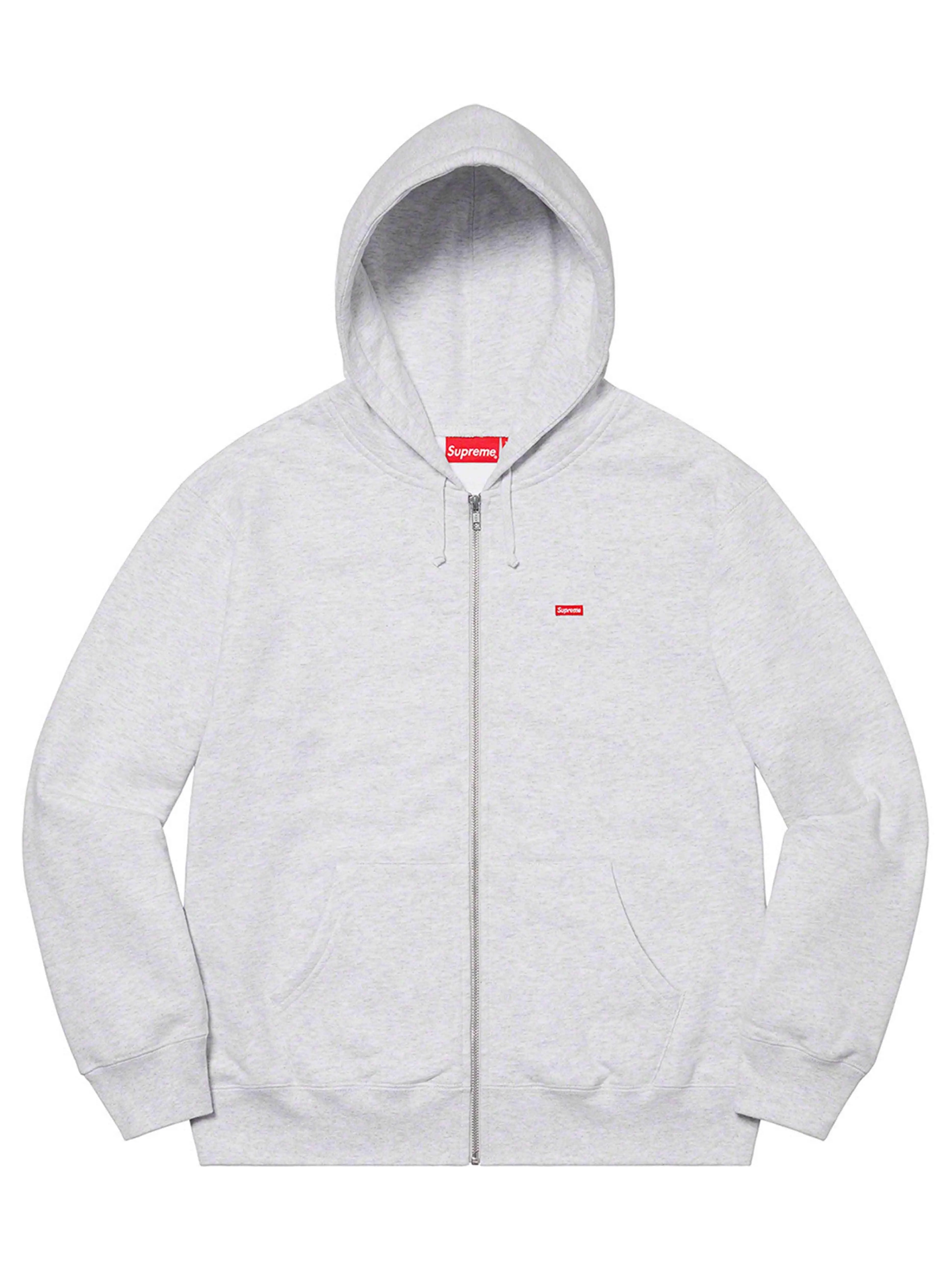 Image of Supreme Small Box Zip Up Hoodie Ash Grey [SS21] Prior