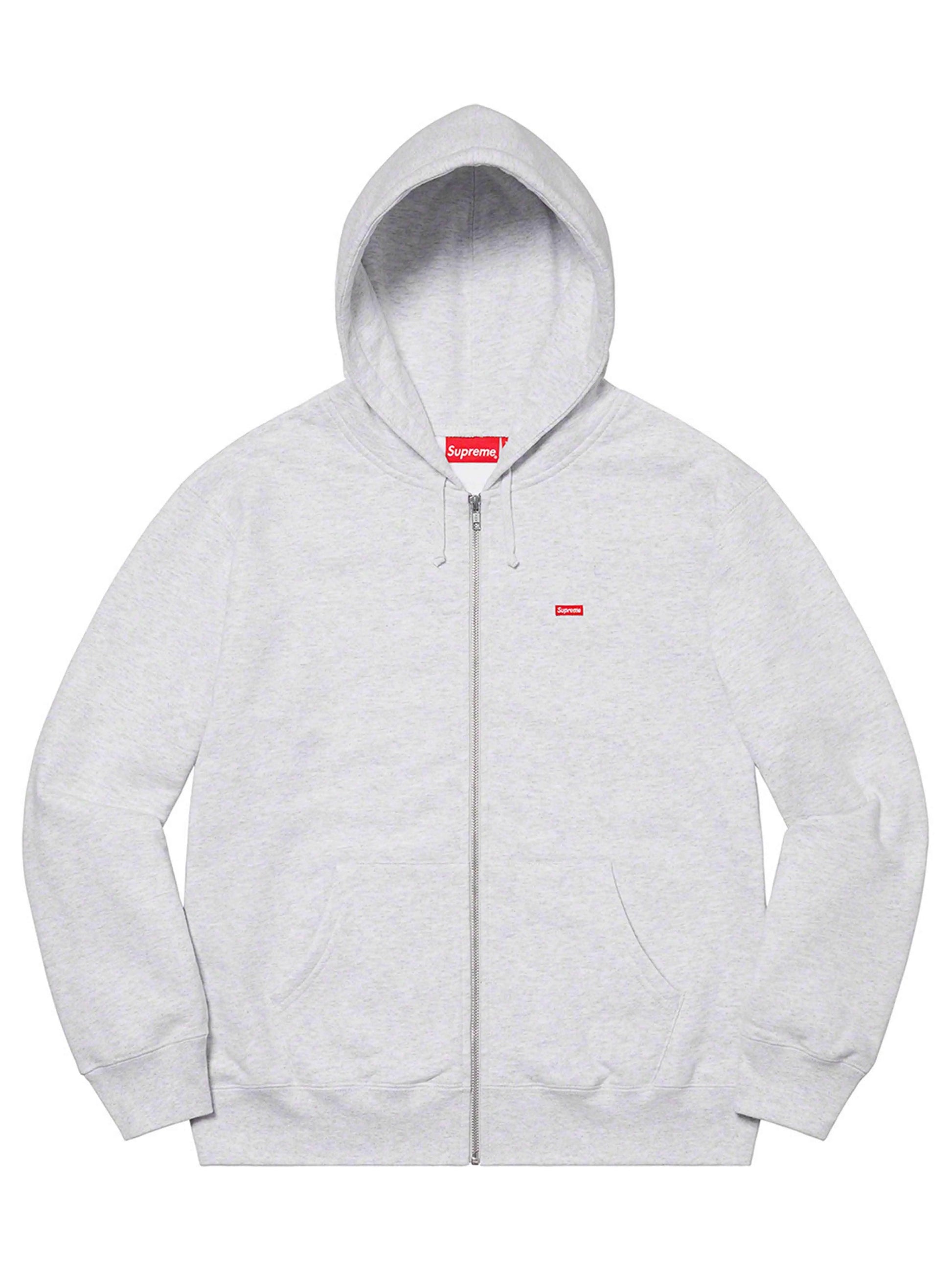 Supreme Small Box Zip Up Hoodie Ash Grey [SS21] Prior