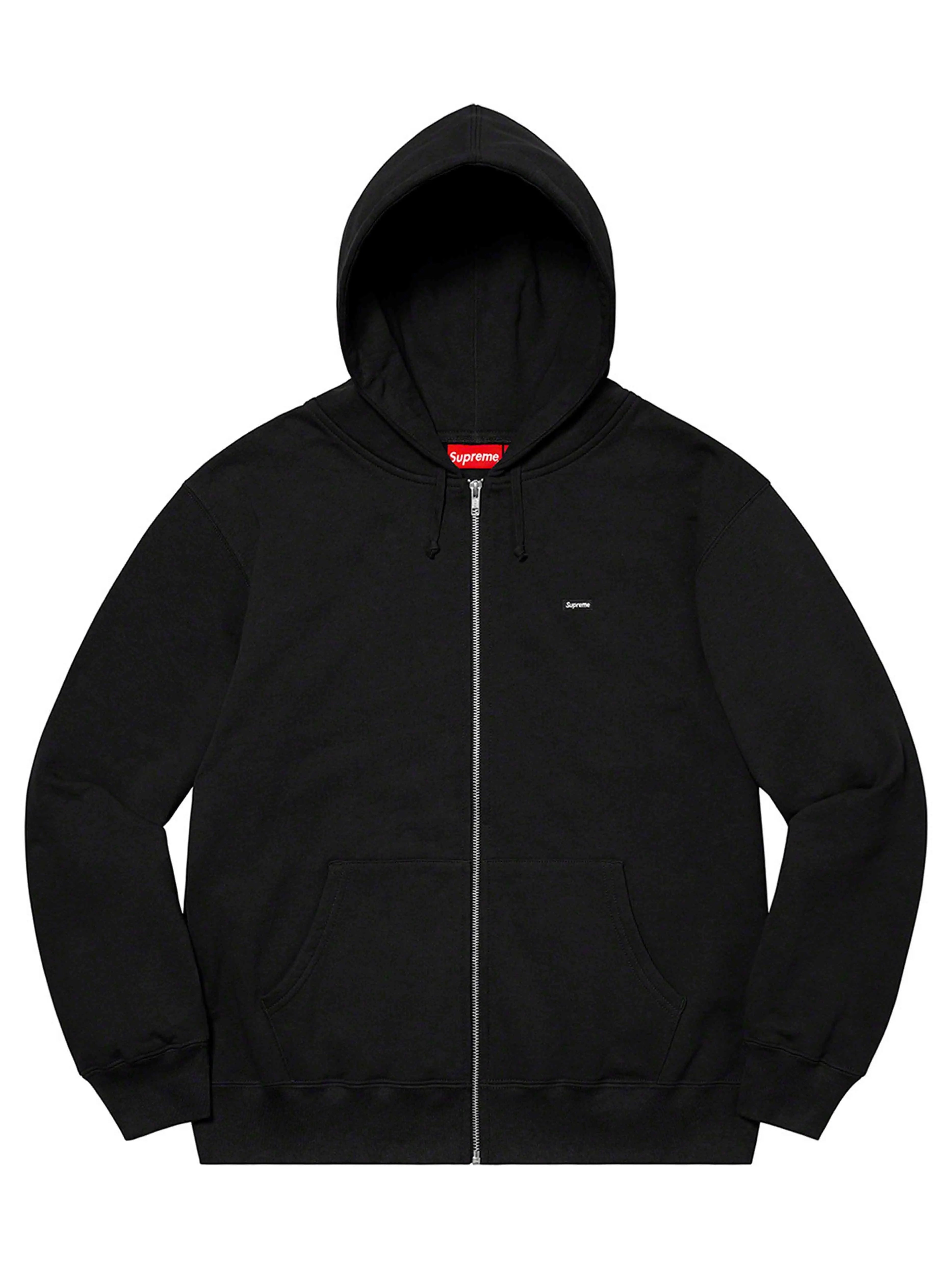 Image of Supreme Small Box Zip Up Hoodie Black [SS21] Prior